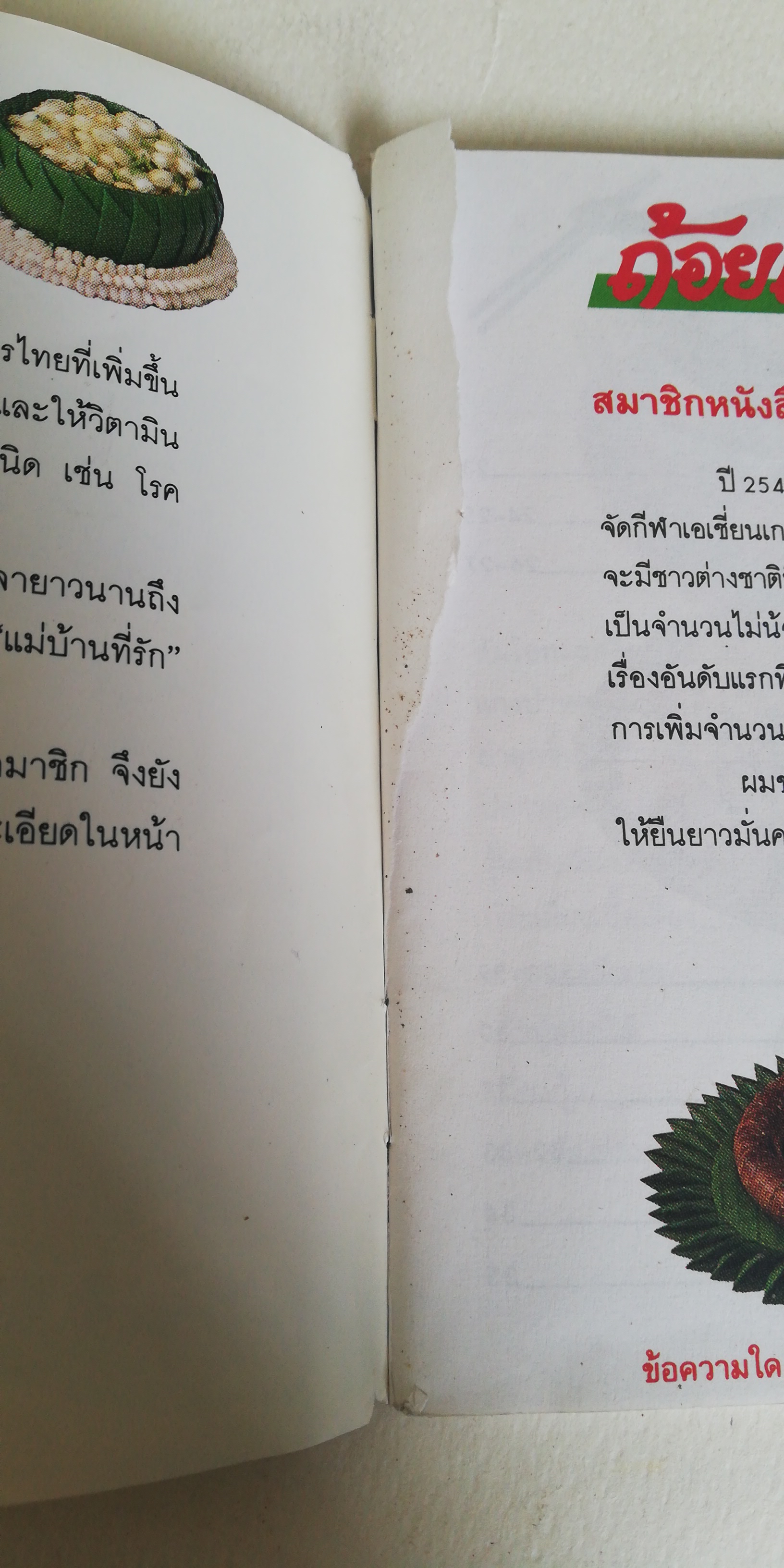 นิตยสารเก่าเล่มเล็ก** หน้าแรกถูกฉีกขาดตามภาพ สันปกมีตำหนิตามภาพ แม่บ้านที่รัก ตำรับอาหารและการเรียน เล่ม 59 กันยายนถึงธันวาคม 2541
