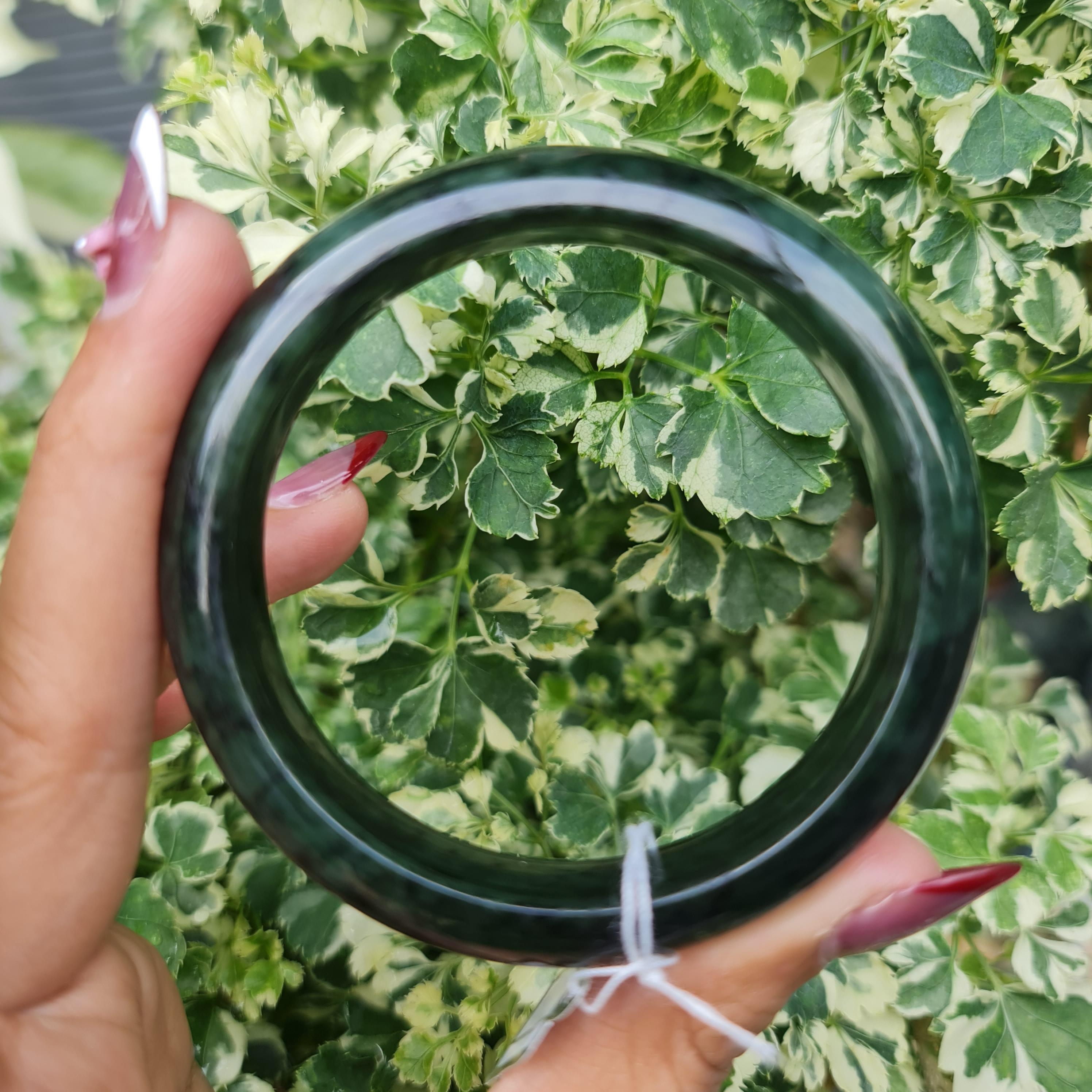 JB6804043 หยก พม่า แท้ Jade กำไลหยก 57.2 มม. (Jadeite bracelet) พม่า (Myanmar)