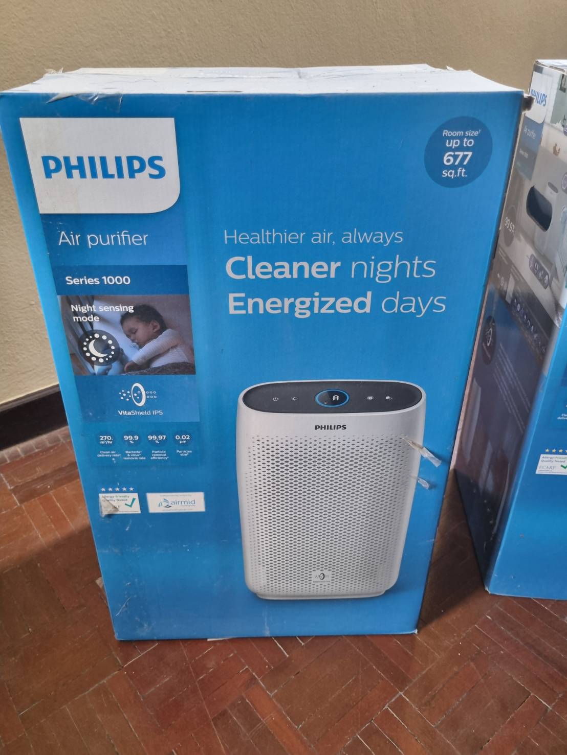 philips เครื่องฟอกอากาศ ระบบ Vitashield IPS สำหรับห้องขนาด 63 ตร.ม. รุ่น AC1215 (มีระบบ Sensor ตรวจจับฝุ่น PM 2.5) 1 เครื่อง สภาพดี