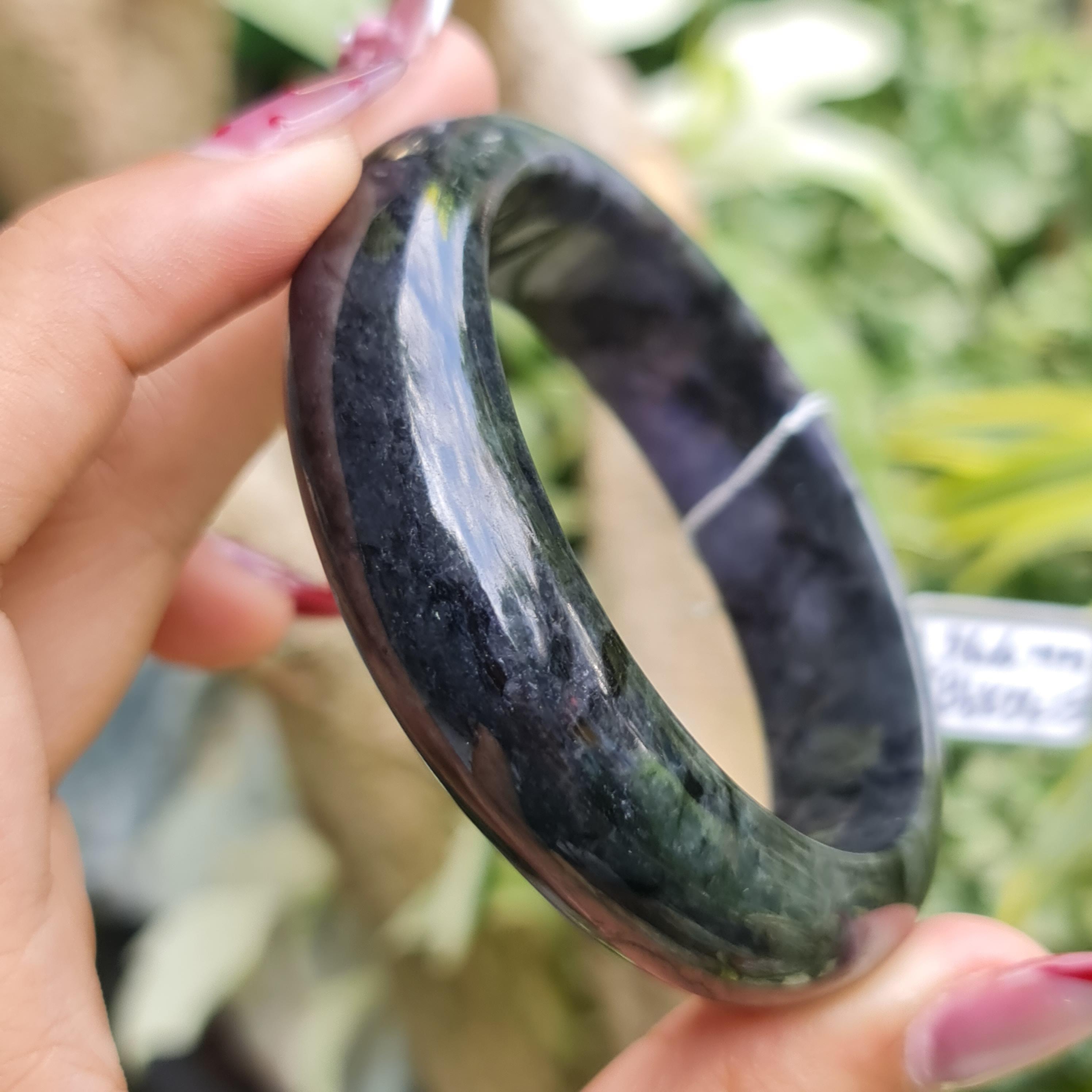 JB6804150 หยก พม่า แท้ Jade กำไลหยก 56.6 มม. (Jadeite bracelet) พม่า (Myanmar)