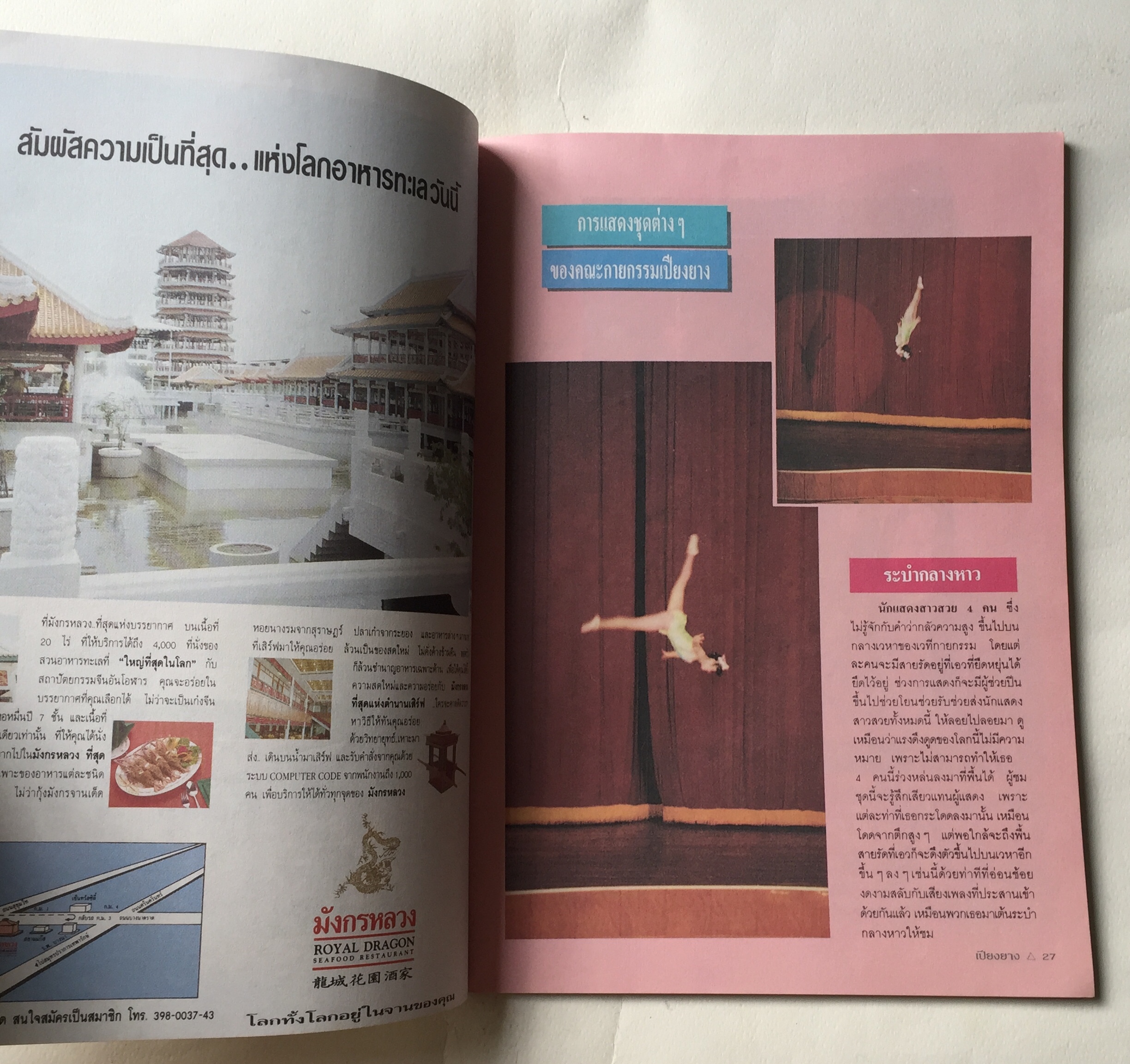 สูจิบัตร ** มีตำหนิบ้างตามภาพ กายกรรมเปียงยาง แสดง ณ สนามกีฬาในร่ม หัวหมาก กทม 1 - 30 พฤศจิกายน 2534