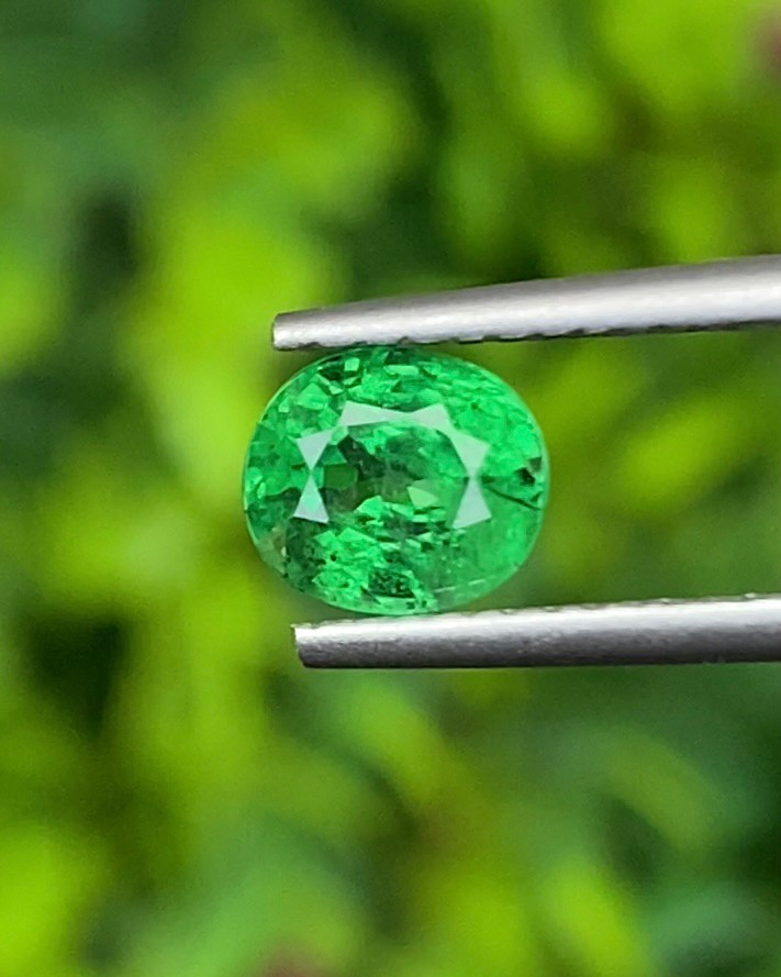 พลอย ซาโวไรท์ Tsavorite Garnet 1.25 กะรัต (Cts.) ดิบ Unheated พลอยแท้ อัญมณีมงคลประจําวันเกิด เครื่องประดับพลอย
