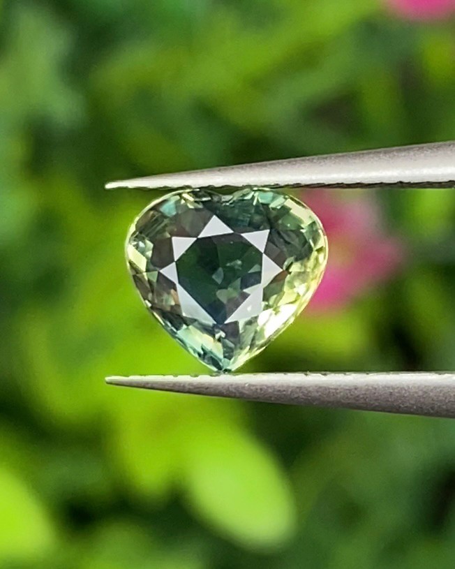 พลอย แซฟไฟร์ 2 สี Bi-Color Sapphire 1.23 กะรัต (Cts.) พลอยแท้ อัญมณีมงคลประจําวันเกิด เครื่องประดับพลอย