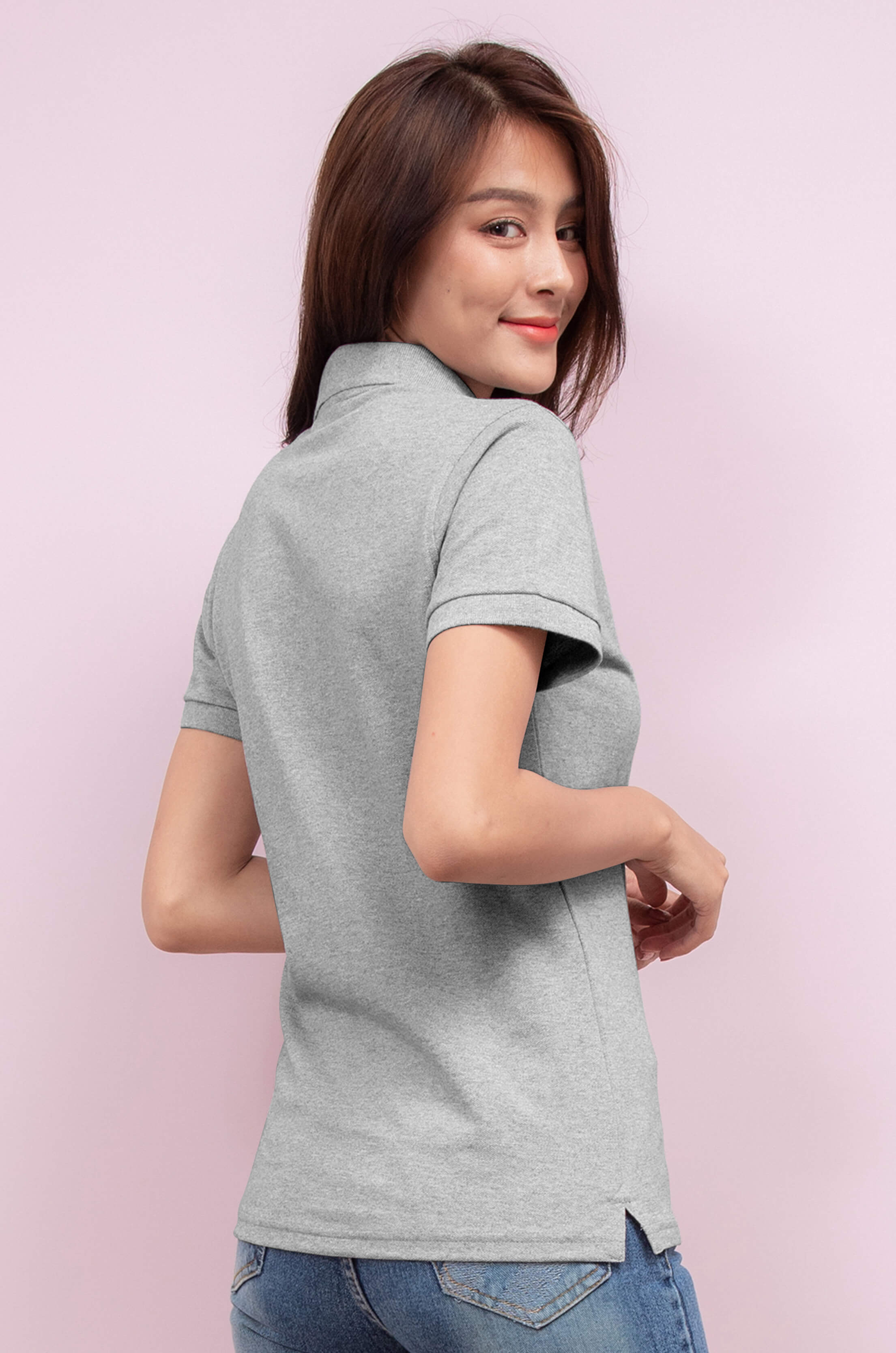 No Problem Noproblem ยอดขาย No.1 รับประกัน ไม่ย้วย ไม่ยืด ผ้านุ่ม เสื้อโปโล หญิง สีท็อปดราย