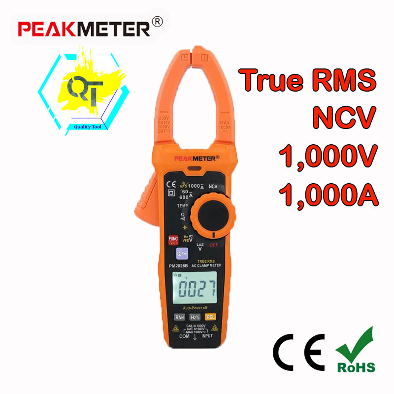 PEAKMETER ดิจิตอล ACแคลมป์มัลติมิเตอร์ True RMS 1000V/A