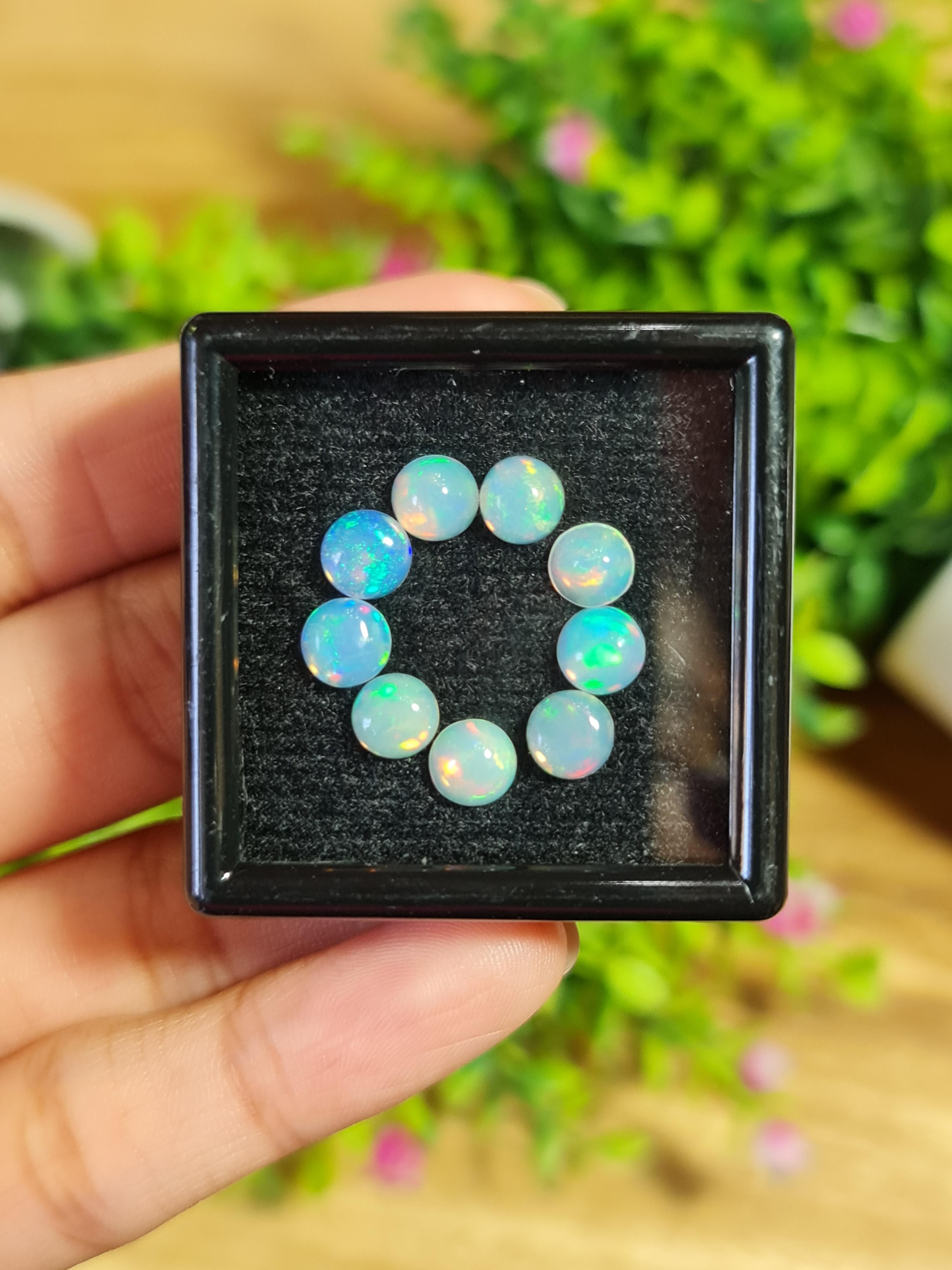 พลอย โอปอล Opal 9 เม็ด (Pcs.) 4.67 กะรัต (Cts.)พลอยแท้ อัญมณีมงคลประจําวันเกิด เครื่องประดับพลอย