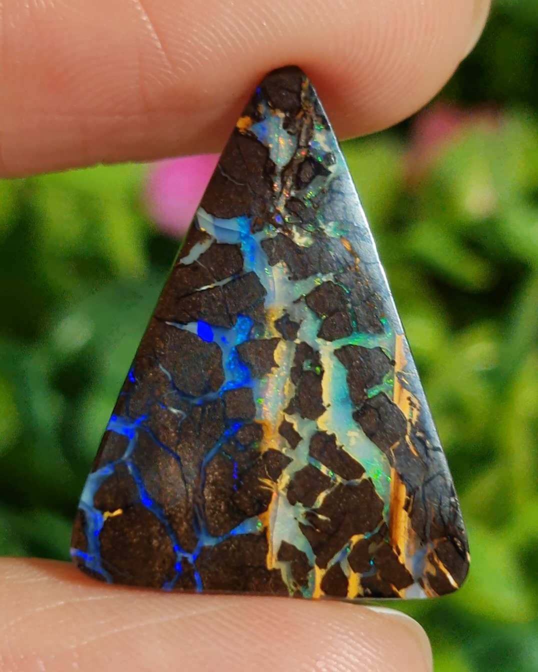 พลอย โบลเดอร์ โอปอล ออสเตรเลีย Australian Boulder Opal 16.00 กะรัต (Cts.) พลอยแท้ อัญมณีมงคลประจําวันเกิด เครื่องประดับพลอย