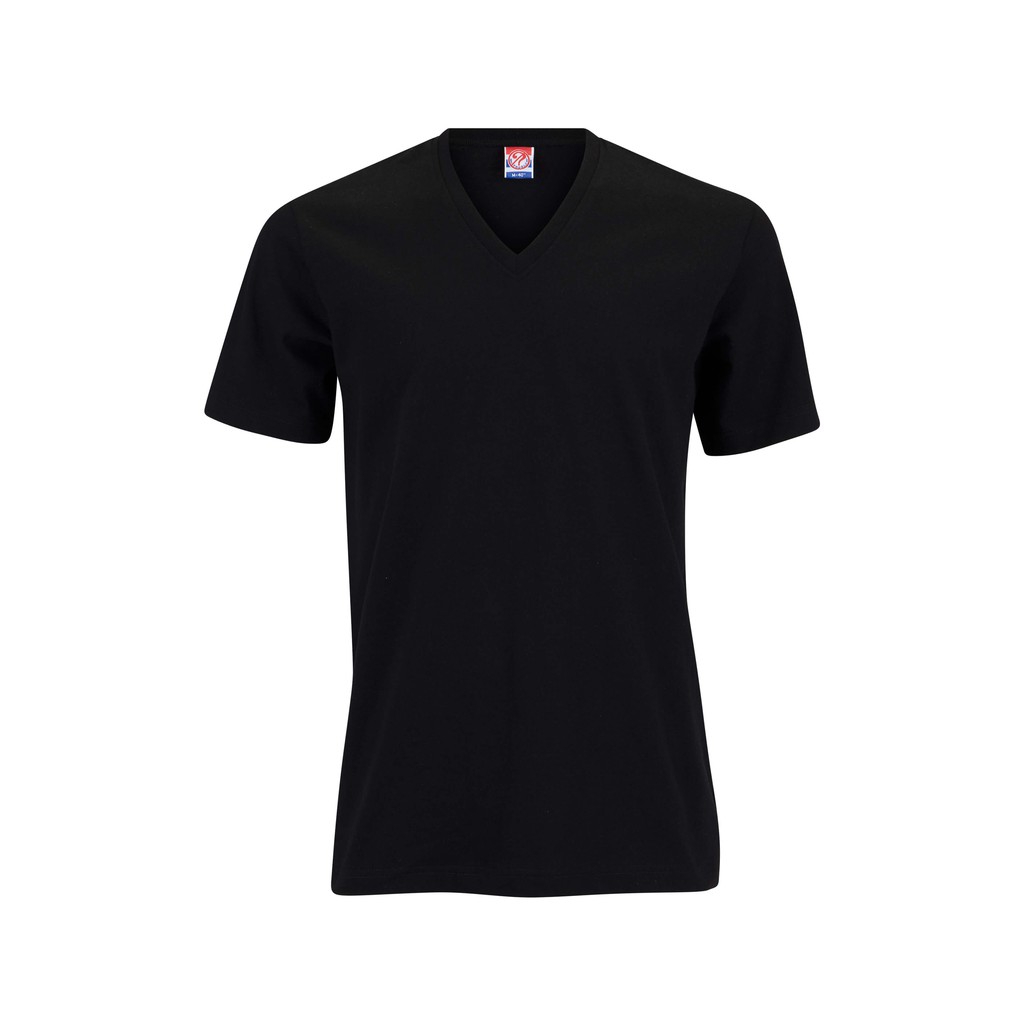 Noproblem Noproblem ยอดขาย No.1 รับประกัน ไม่ย้วย ไม่ยืด ผ้านุ่ม เสื้อยืด สีพื้น เสื้อยืดคอวี สีดำ