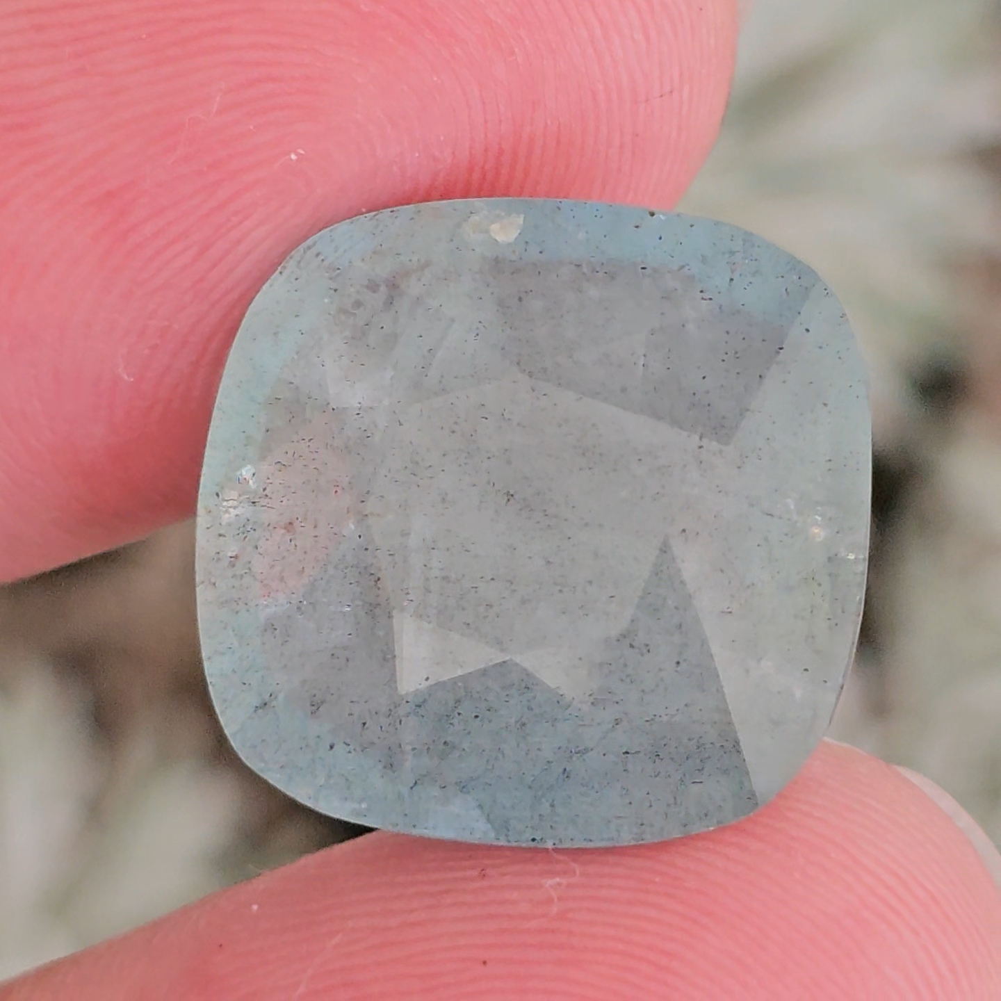 พลอย อความารีน Aquamarine 18.69 กะรัต (Cts.) พลอยแท้ อัญมณีมงคลประจําวันเกิด เครื่องประดับพลอย