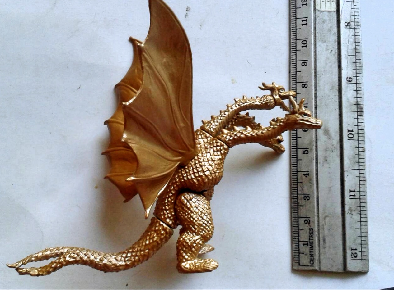 มังกร 3 หัวสีทอง สูง 11 ซม.