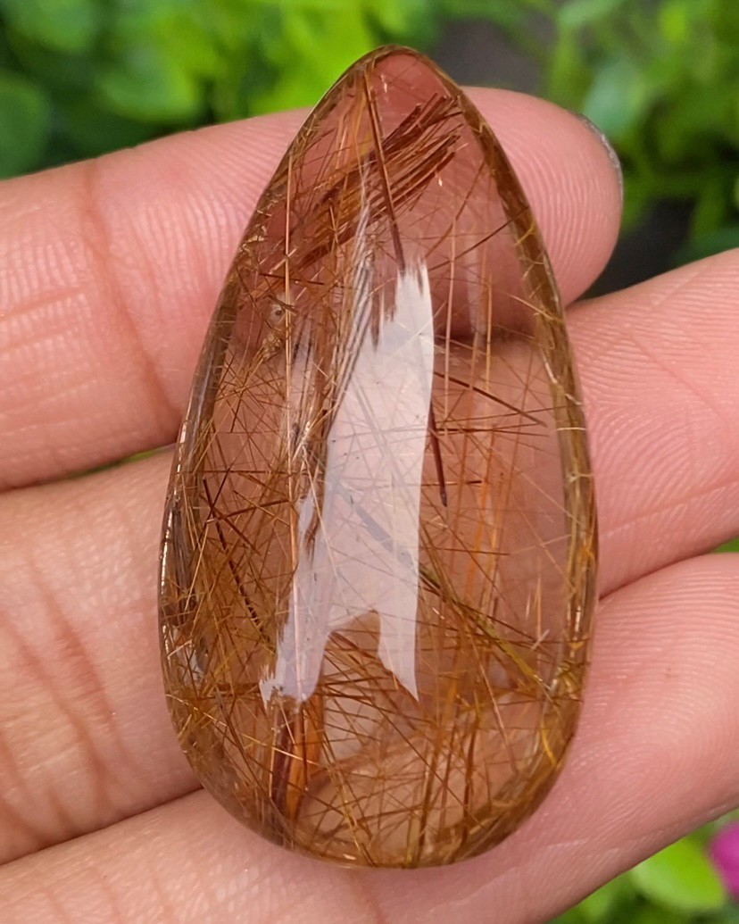 ไหมนาค ควอตซ์ Rutilated Quartz 60.50 กะรัต Cts.พลอยแท้ อัญมณีมงคลประจําวันเกิด เครื่องประดับพลอย
