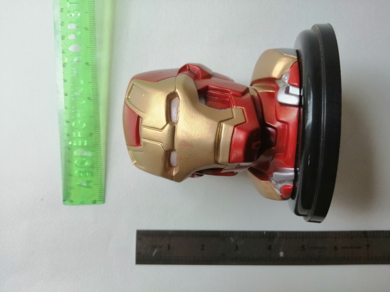 ฝาท็อปเปอร์** ตำหนิ ตามภาพ ด้านหลังมีรอยเปื้อนสี หัว ไออ้อนแมน, ไอร่อนแมน Ironman, glass topper fromMovie, สภาพสะสม เก่าเก็บ