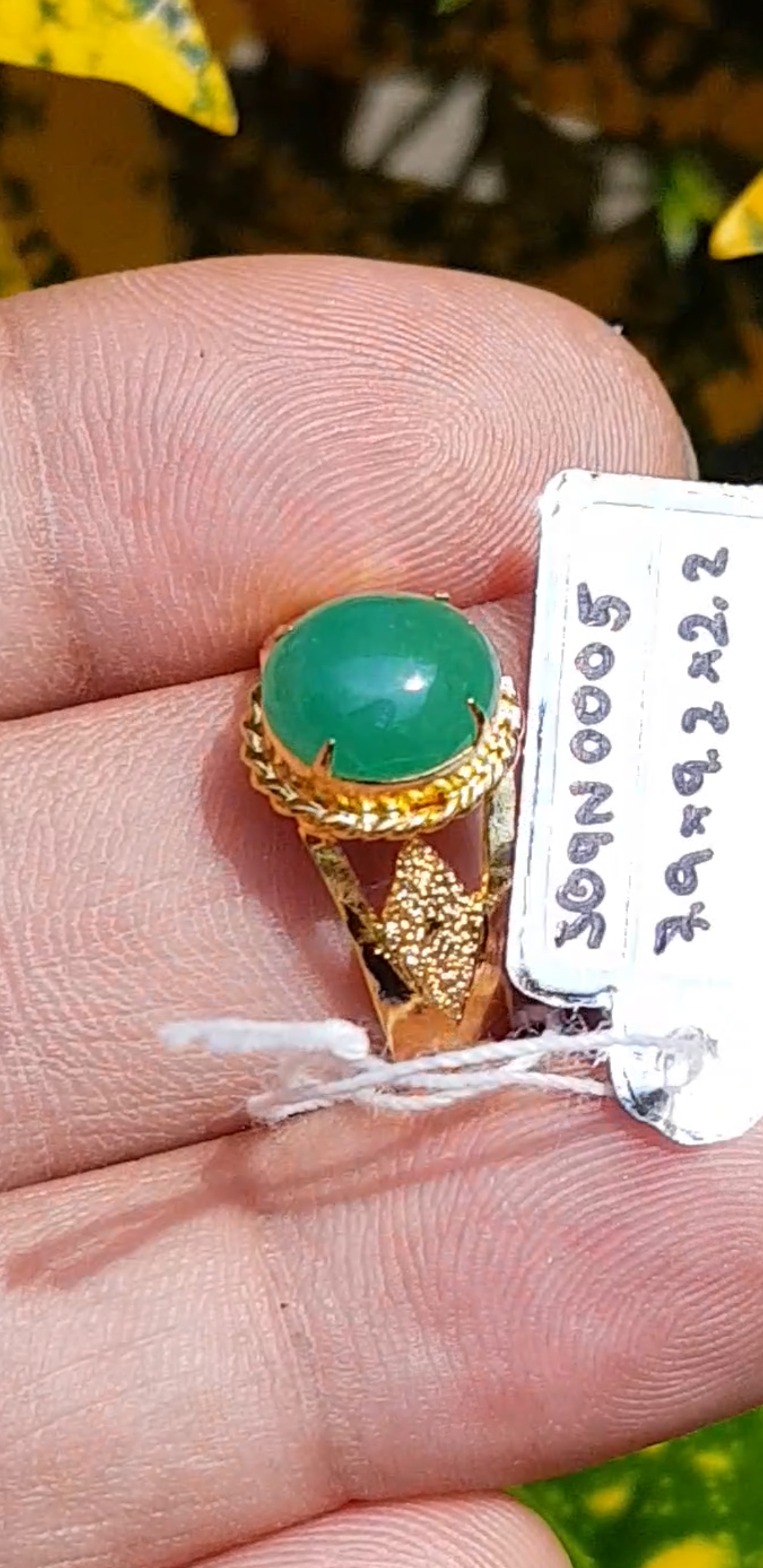 หยก พม่า แท้ Jade แหวนหยก 翡翠戒指 (Jadeite ring) ดิบ 1.30 กะรัต (Cts.) ไม่ผ่านการปรับปรุง (Type A) พม่า (Myanmar)