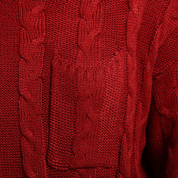 เดรสคอเต่าตัวยาว ไหมพรมหนานุ่มถักลาย (11782B)