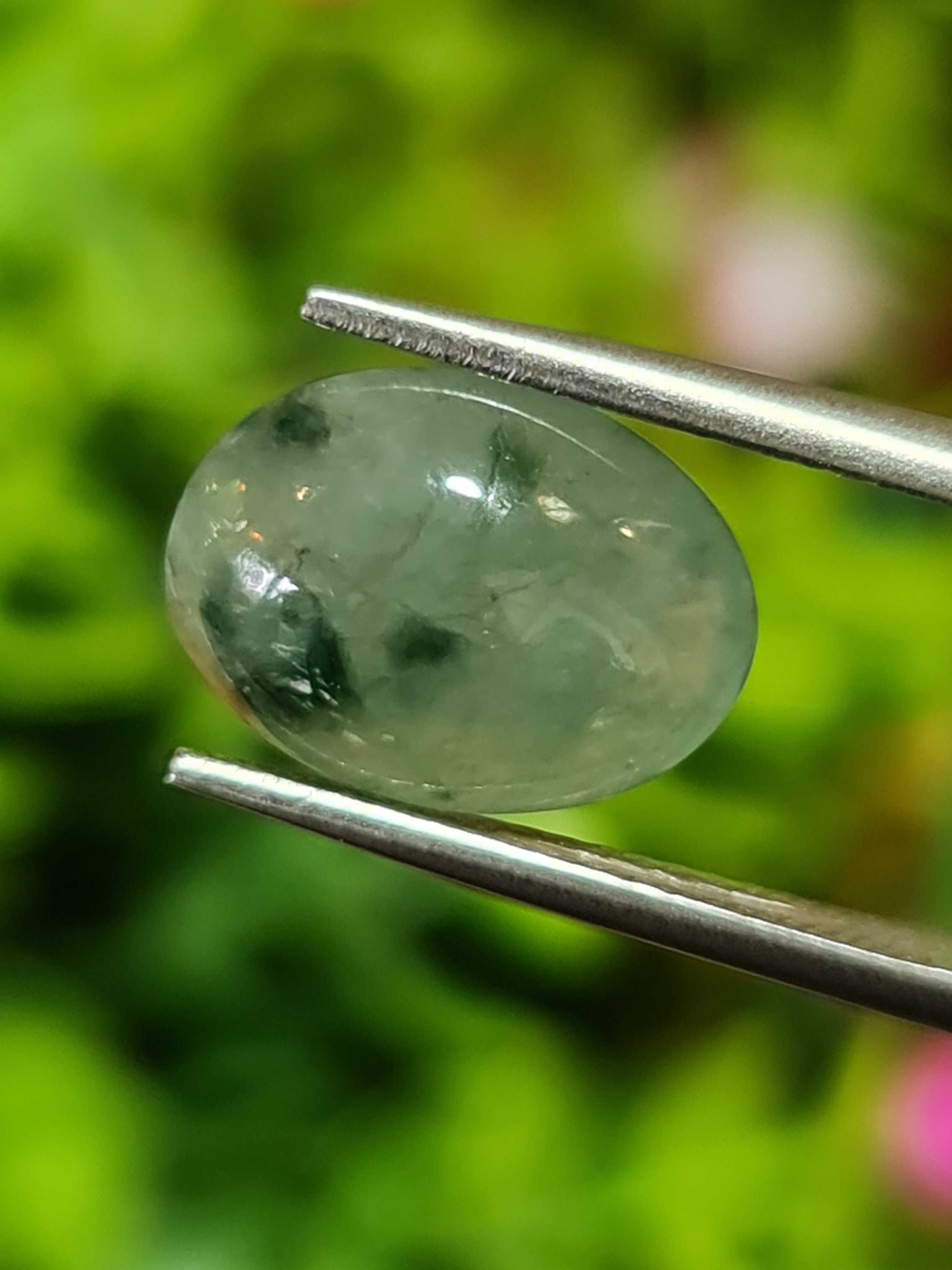 หยกพม่าเจียรนัย (Burmese jade ) 4.78 กะรัต หยกแท้ อัญมณีมงคลประจําวันเกิด เครื่องประดับหยก