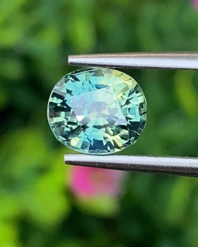 พลอย แซฟไฟร์ 3 สี Tri Color Sapphire 2.12 กะรัต (Cts.) พลอยแท้ อัญมณีมงคลประจําวันเกิด เครื่องประดับพลอย