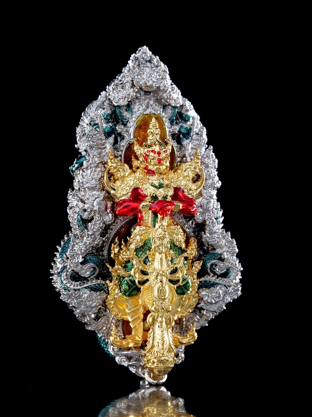 ท้าวเวสสุวรรณเหรียญจำปี รุ่น เหนือสยาม รายการพิเศษเฉพาะศูนย์จอง เนื้อบรอนซ์ชุบเงินลงยา ราคา 2,599 บาท