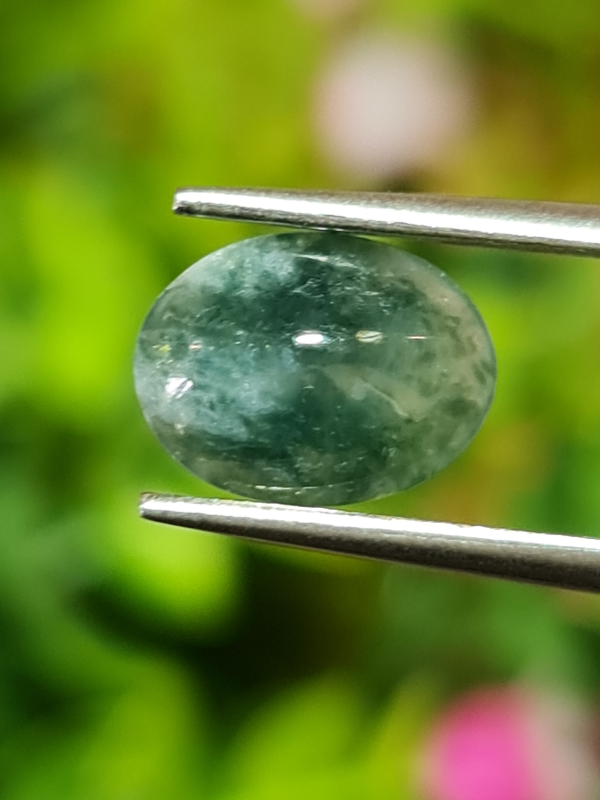 หยกพม่าเจียรนัย (Burmese jade ) 1.98 กะรัต หยกแท้ อัญมณีมงคลประจําวันเกิด เครื่องประดับหยก