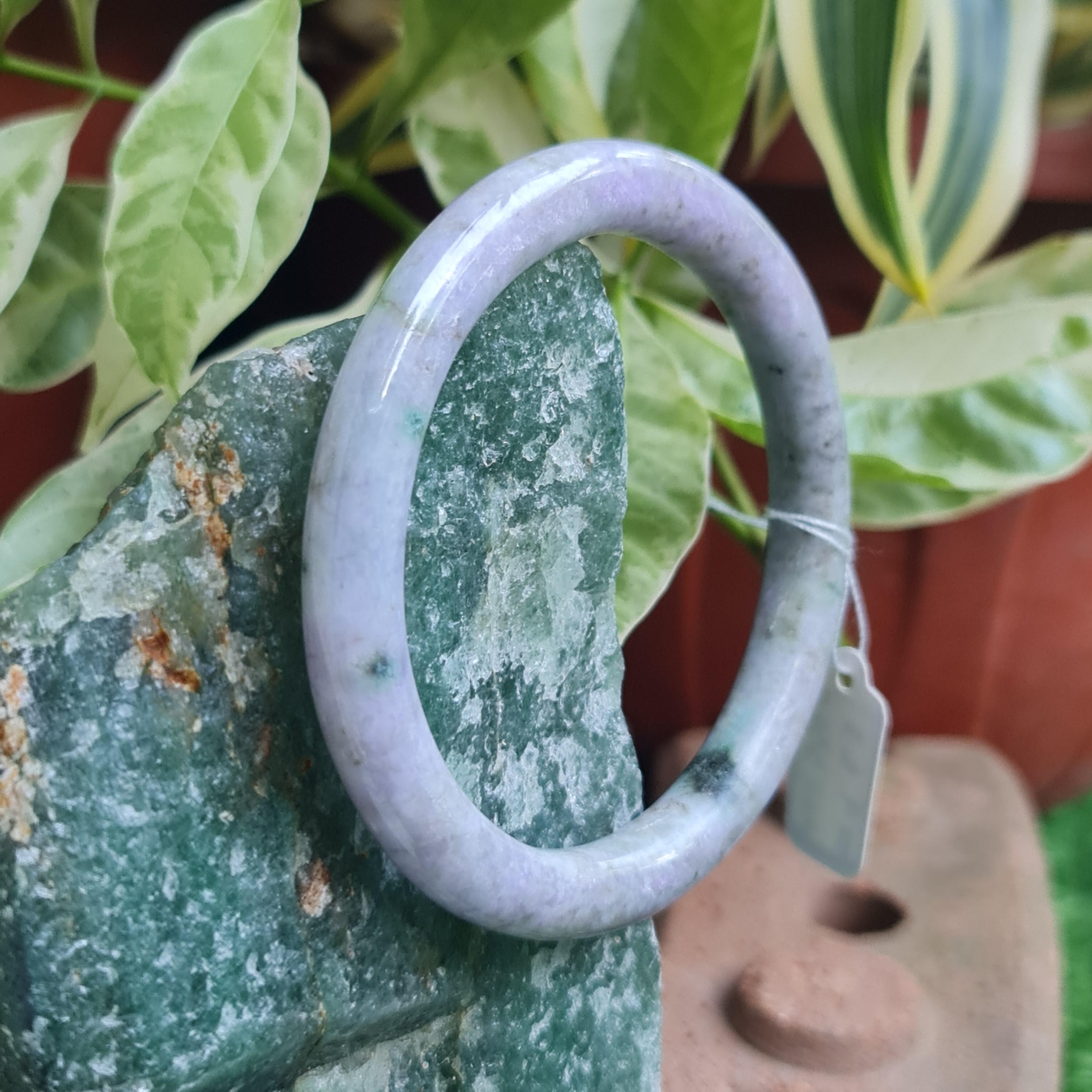 JB6711064 หยก พม่า แท้ Jade กำไลหยก 57.6 มม. (Jadeite bracelet) พม่า (Myanmar)