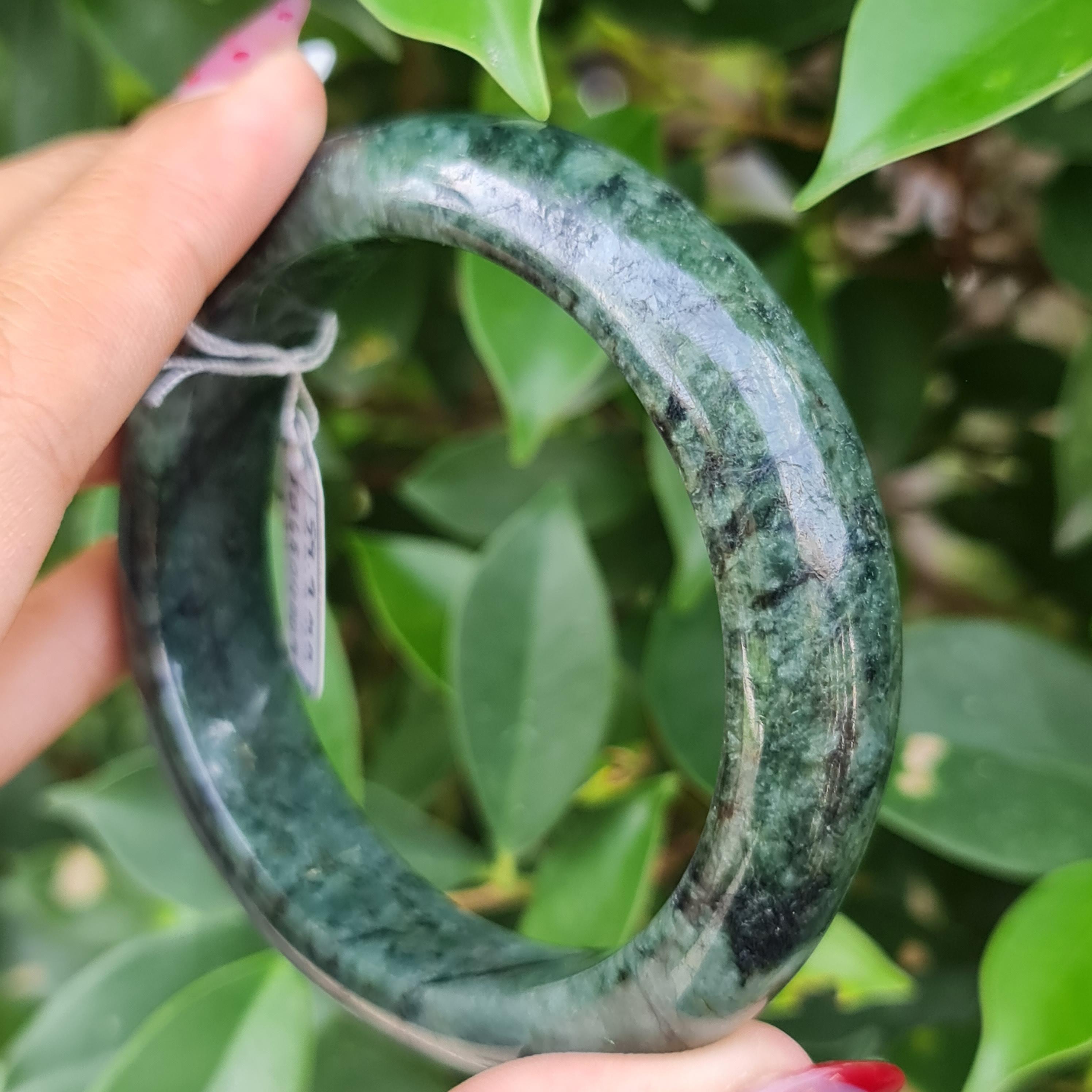 JB6804009 หยก พม่า แท้ Jade กำไลหยก 59.9 มม. (Jadeite bracelet) พม่า (Myanmar)