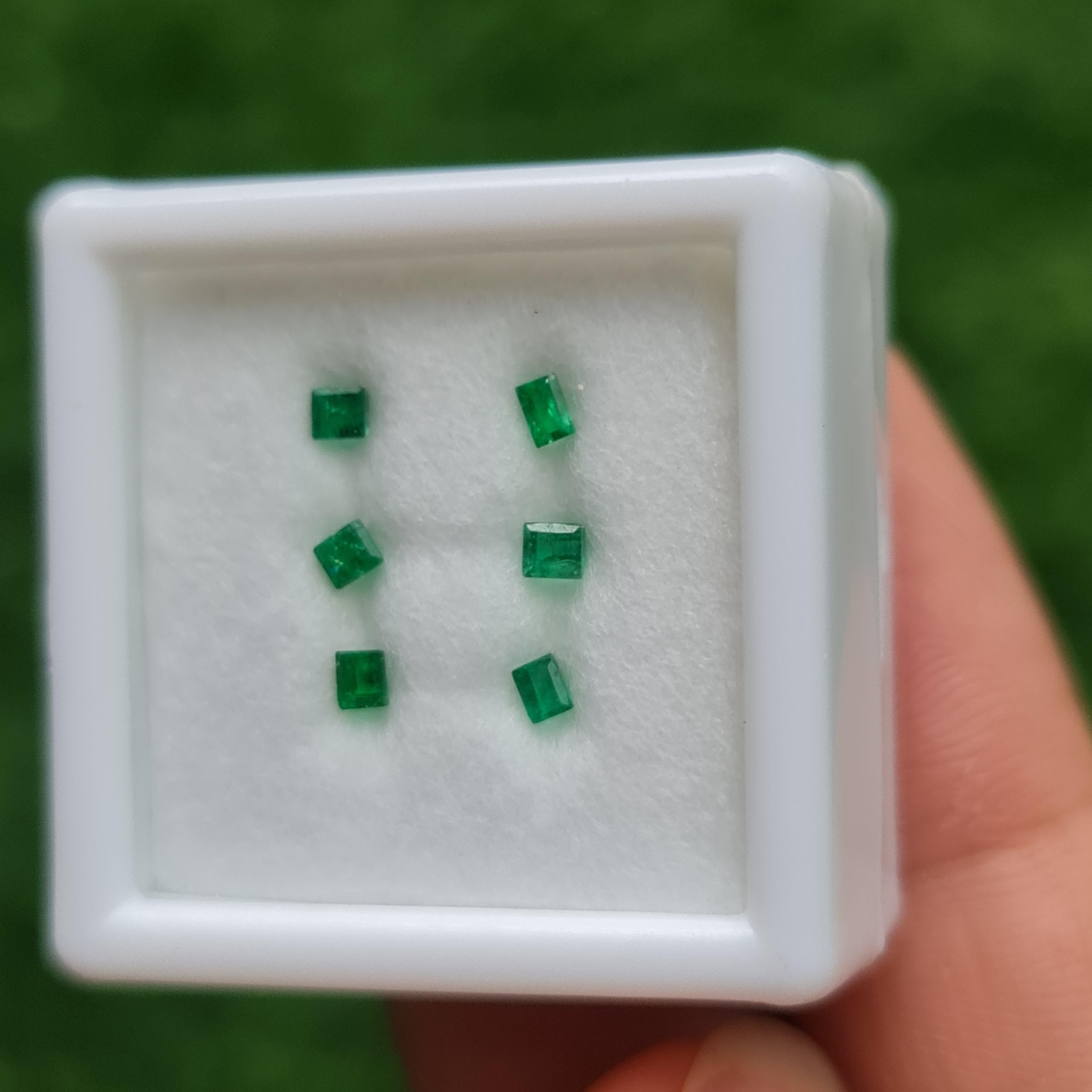พลอย มรกต Natural Emerald แซมเบีย 0.32 กะรัต (Cts.) 5 เม็ด พลอยแท้ อัญมณีมงคลประจําวันเกิด เครื่องประดับพลอย