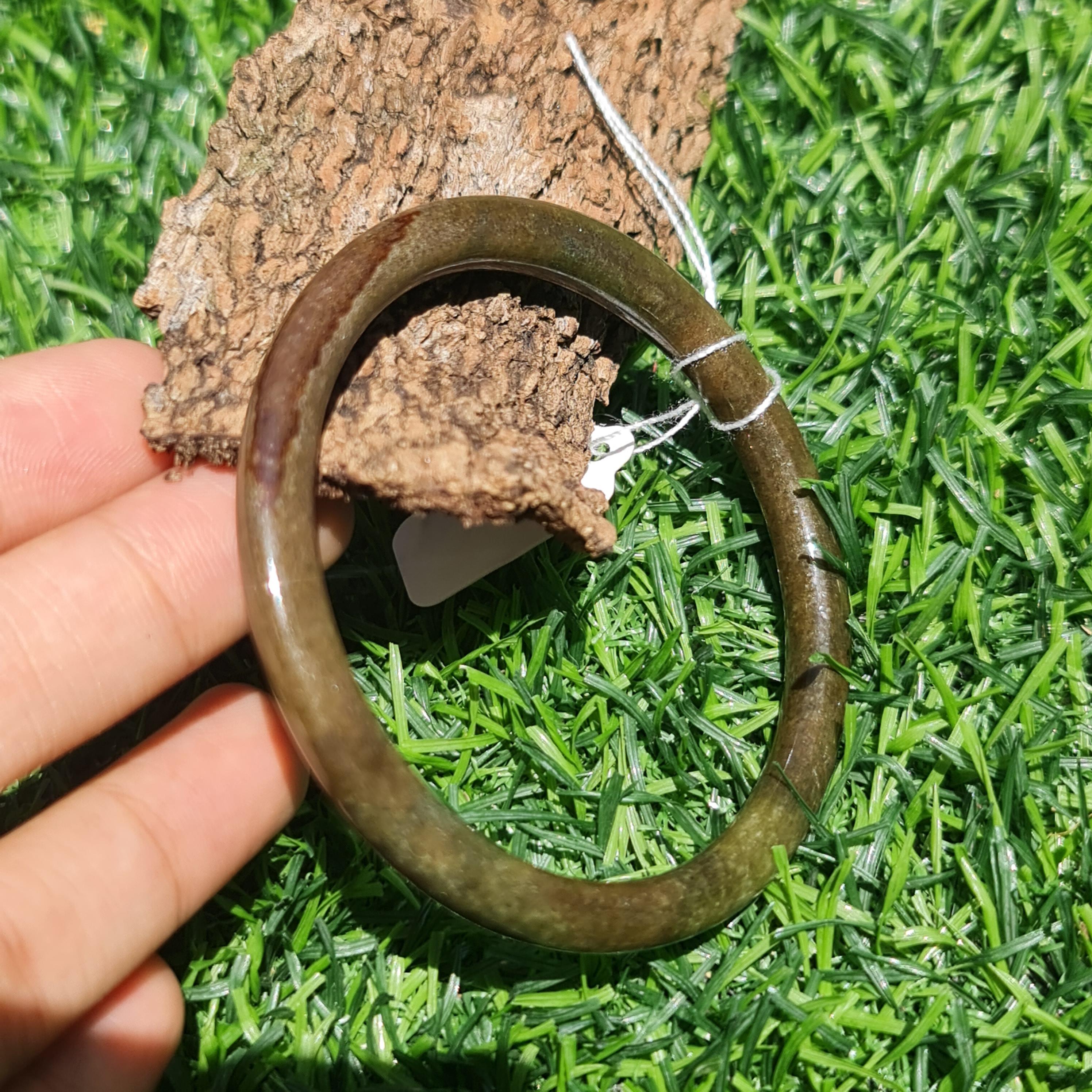 JB6711172 หยก พม่า แท้ Jade กำไลหยก 53.3 มม. (Jadeite bracelet) พม่า (Myanmar)