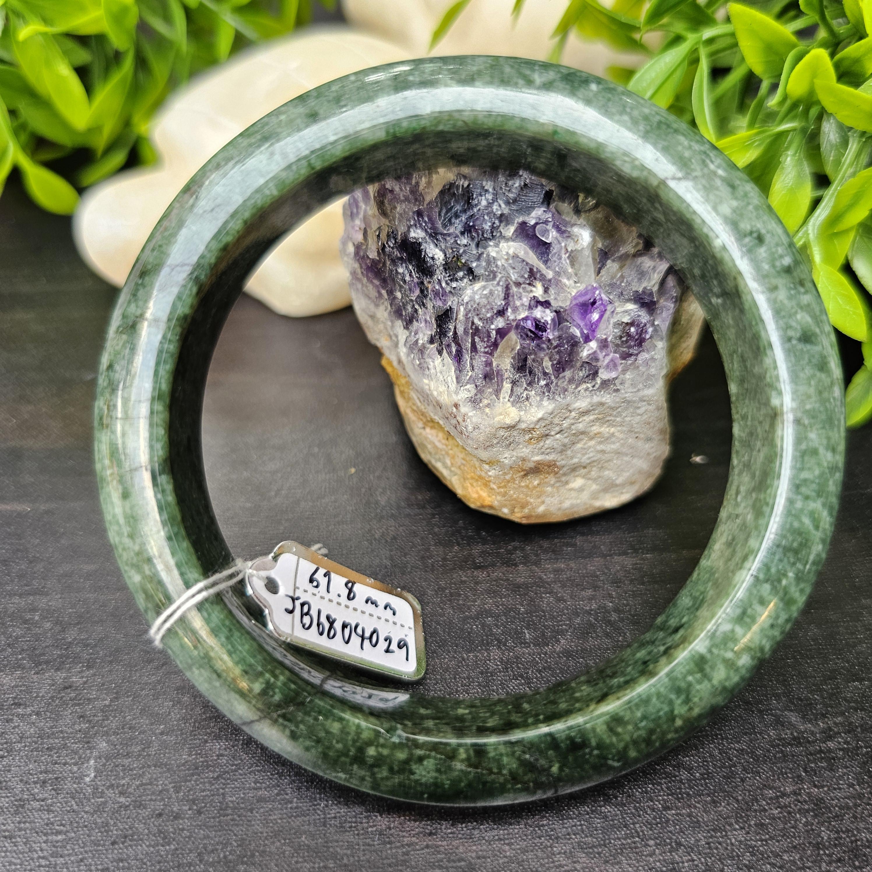 JB6804029 หยก พม่า แท้ Jade กำไลหยก 61.8 มม. (Jadeite bracelet) พม่า (Myanmar)