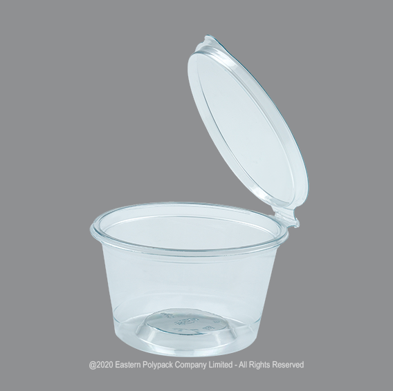 ถ้วยน้ำจิ้มพร้อมฝา (PET) ขนาด 3 oz. แพ็ค 50 ชิ้น