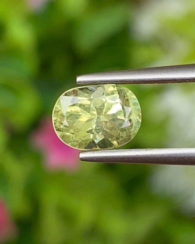 พลอย คริโซเบริล (Chrysoberyl) 1.24 กะรัต (Cts.) พลอยแท้ อัญมณีมงคลประจําวันเกิด เครื่องประดับพลอย
