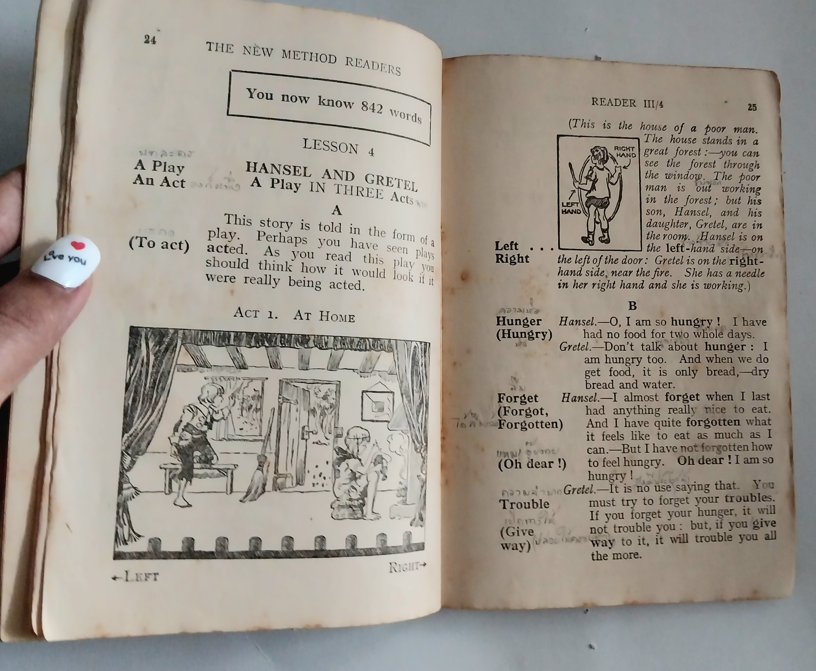 มือ2 ,***มีตำหนิตามภาพ มีเรอยเขียนเป็นระยะๆ หนังสือเรียนเก่า วิชาภาษาอังกฤษ The New Method Readers Reader3, Orient Longmans Ltd. ปี 1956