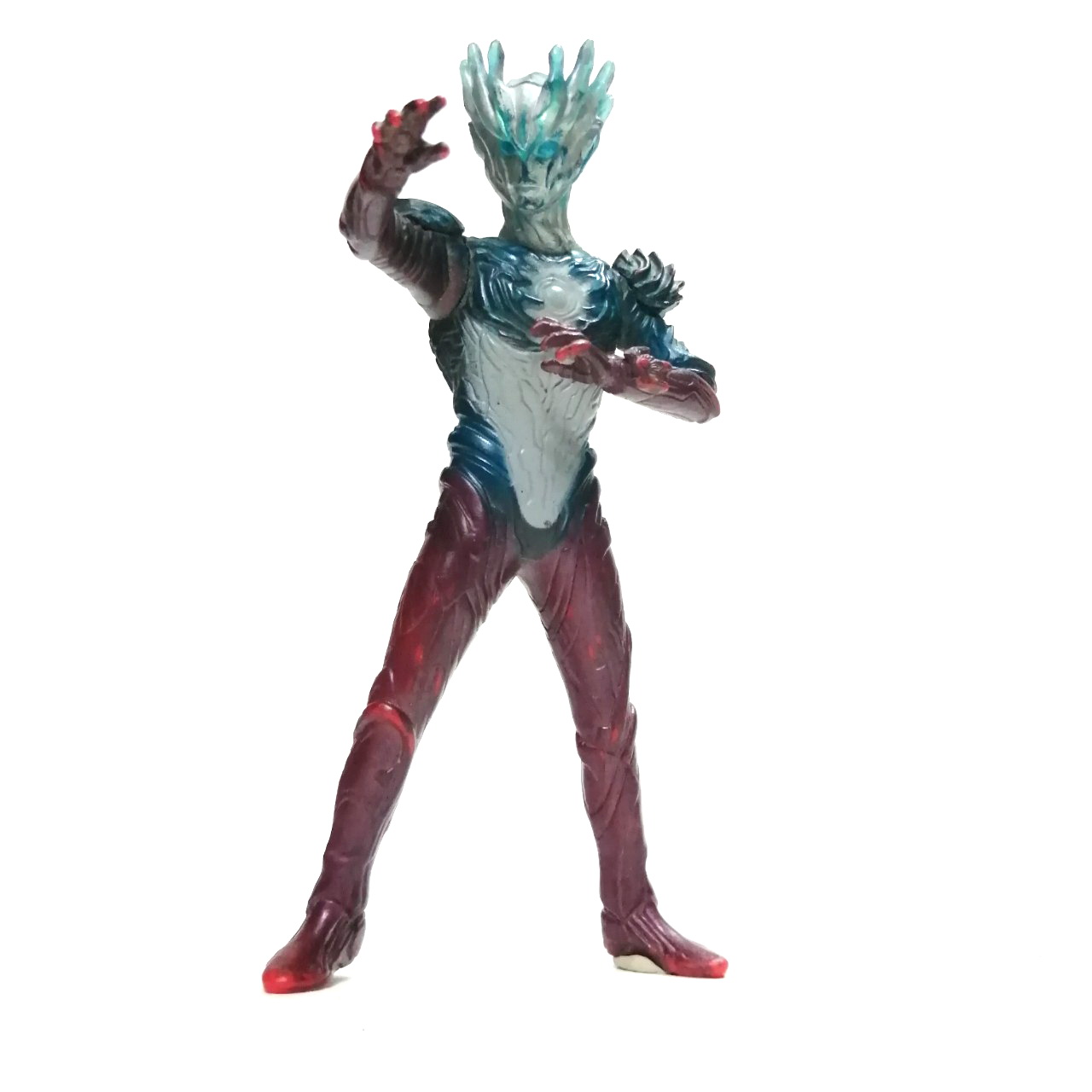 ฟิกเกอร์ ยางตัน ขนาดตามรูป งานจีน อุลตร้าแมนซาก้า ร่างรวม อุลตร้าแมนไดน่า, ซีโร่ และ คอสมอส สภาพดี มีรอยถลอกบ้าง