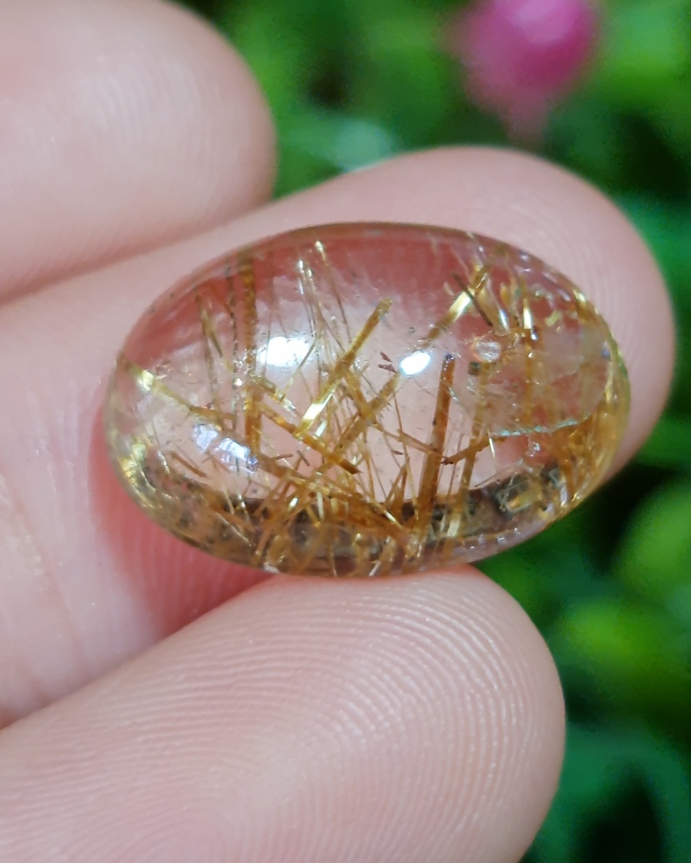 ไหมทอง ควอตซ์ Golden Rutilated Quartz 10.93 กะรัต Cts.พลอยแท้ อัญมณีมงคลประจําวันเกิด เครื่องประดับพลอย