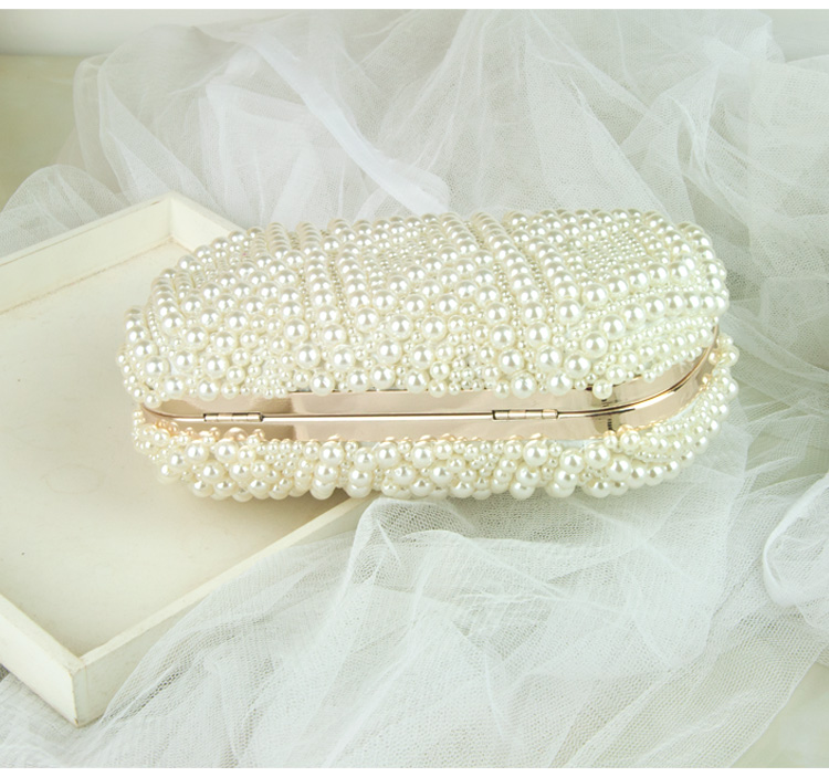 Evening Clutch กระเป๋าออกงาน แต่งมุกทั้งใบ จุกเปิด/ปิดมุก หรูหรา มาพร้อมสายสะพาย