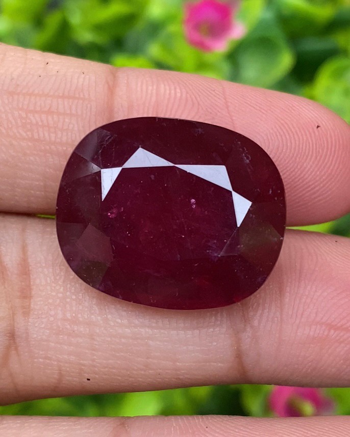 พลอย ทับทิม (Ruby Sapphire) 32.50 กะรัต (Cts.) พลอยแท้ อัญมณีมงคลประจําวันเกิด เครื่องประดับพลอย