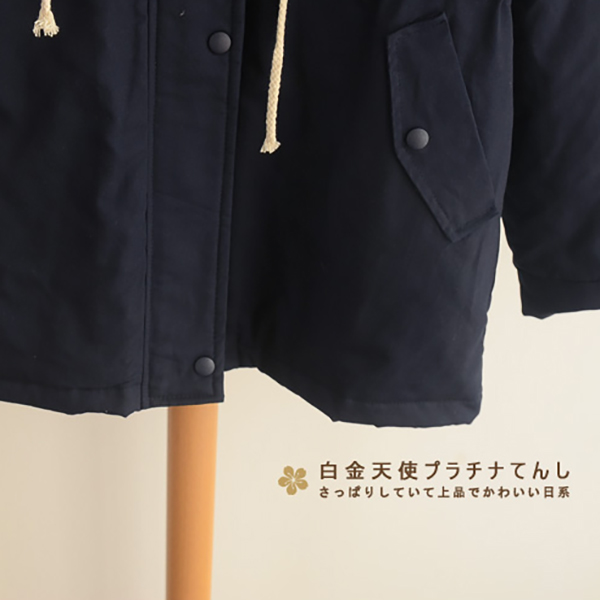 เสือโค้ทกันหนาวสไตล์วินเทจ ฮู้ดซับขนแกะ มีกระเป๋าคู่ (11793LM)