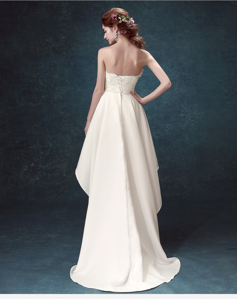 ชุดแต่งงาน เกาะอก หน้าสั้นหลังยาว