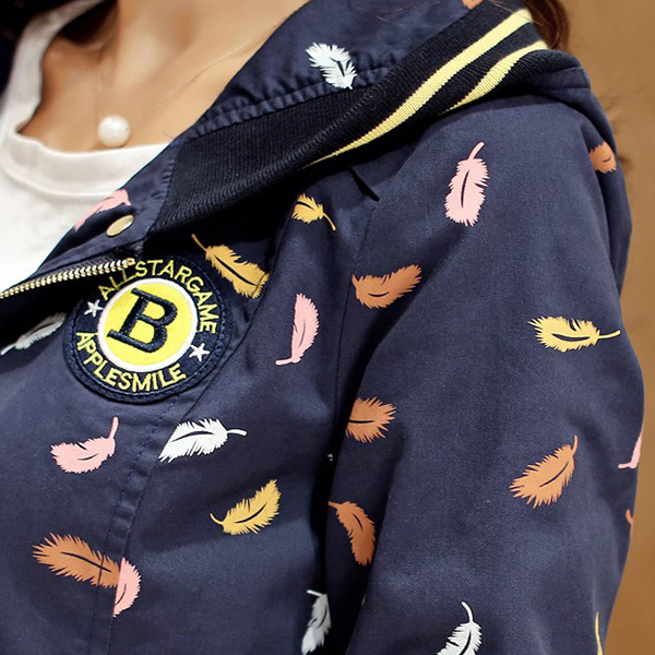 เสื้อแจ็คเก็ตกันหนาวตัวยาว มีฮู้ด แต่งกระเป๋าคู่ (12162X)