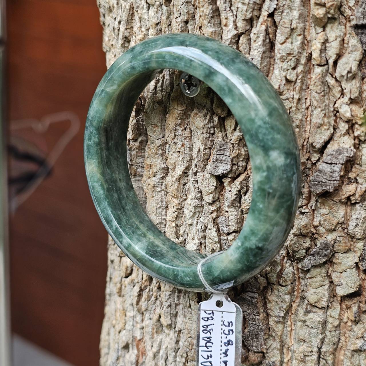 JB6804130 หยก พม่า แท้ Jade กำไลหยก 55.8 มม. (Jadeite bracelet) พม่า (Myanmar)