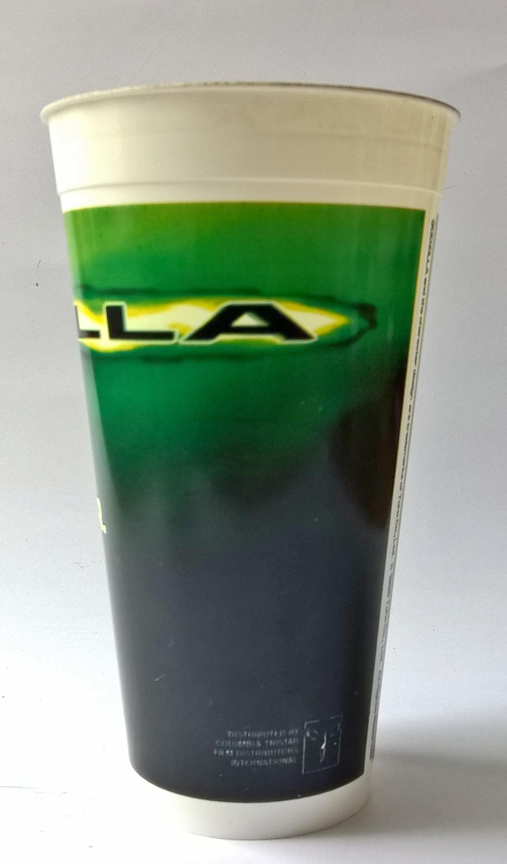 แก้วน้ำพลาสติกงานเก่า จากภาพยนต์เรื่องก๊อดซิลล่า SIZE DOES MATTER, GODZILLA JULY 1998 ของสะสมจาก EGV ของเก่า โปรดตรวจสอบทุกภาพ