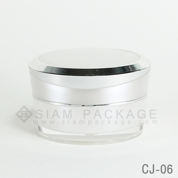 กระปุก อะคริลิค ฝาขอบเงิน รหัส CJ-06