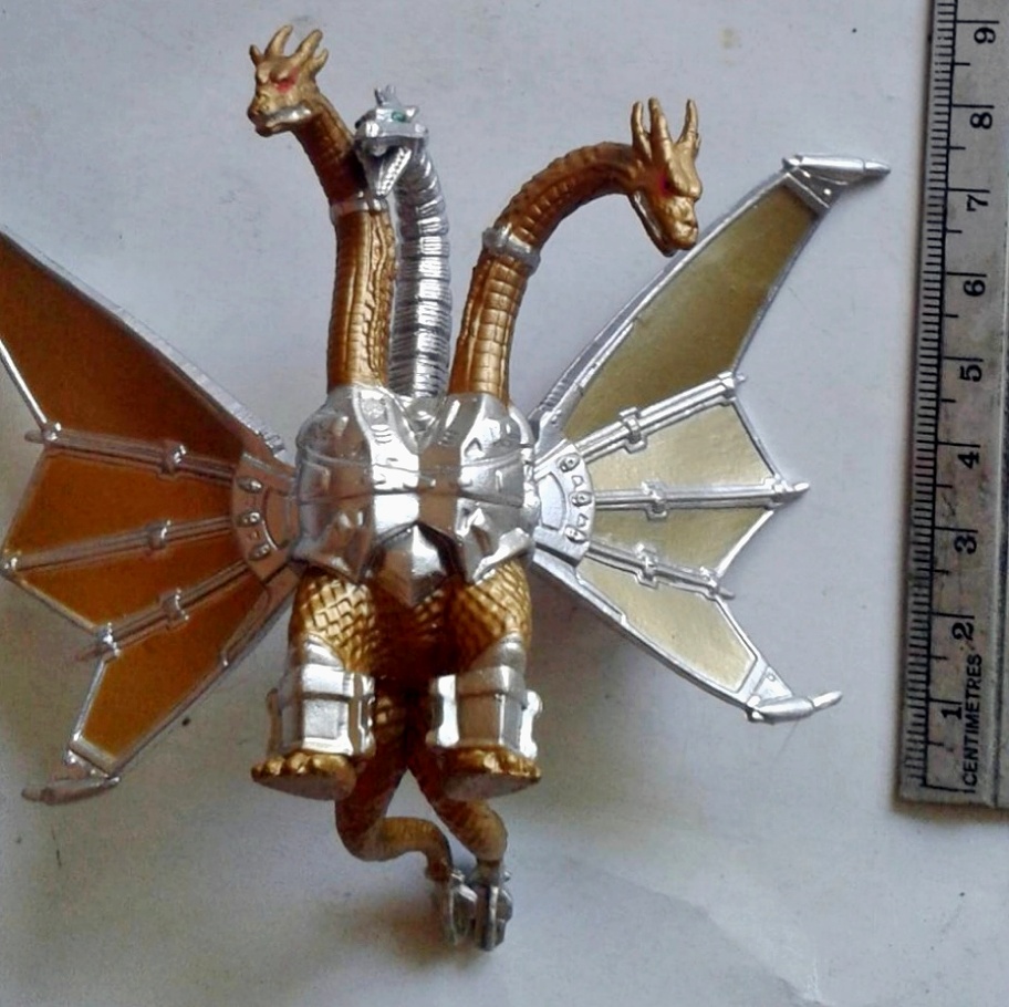 มังกร 3 หัวสีเงิน-ทอง สูง 11 ซม.