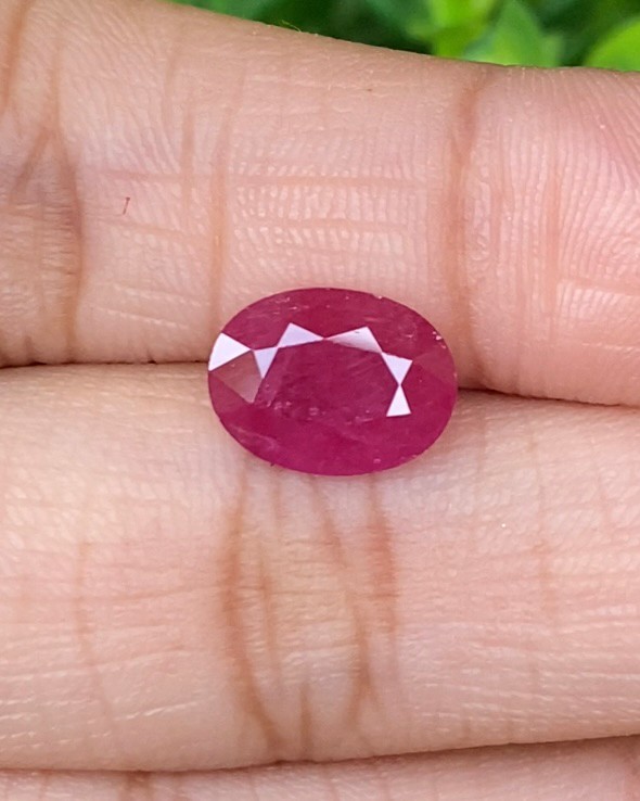 พลอย ทับทิม (Ruby Sapphire) 3.21 กะรัต (Cts.) พลอยแท้ อัญมณีมงคลประจําวันเกิด เครื่องประดับพลอย