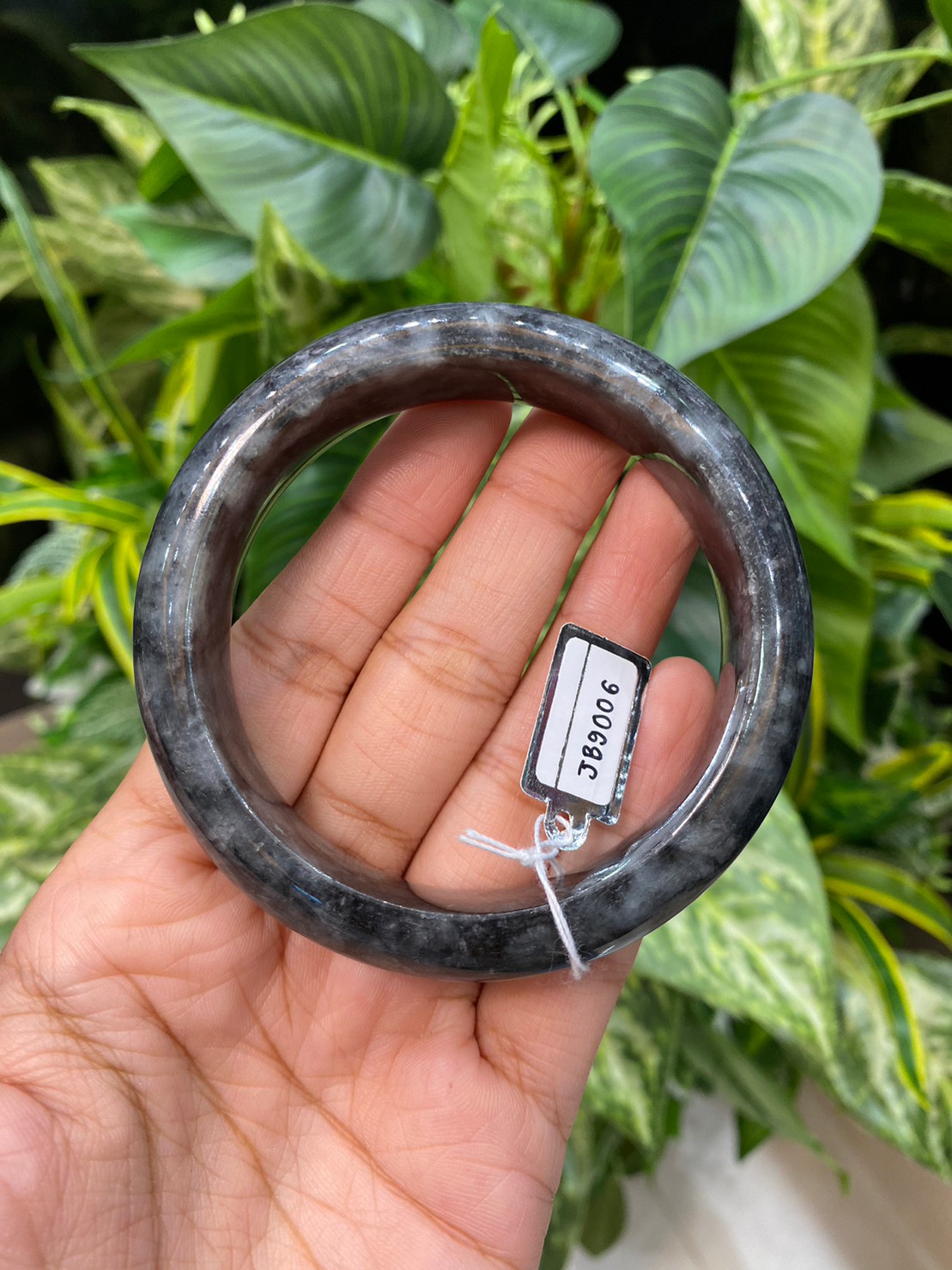 JB9006 หยก พม่า แท้ Jade กำไลหยก 57.9 มม. (Jadeite bracelet) พม่า (Myanmar)