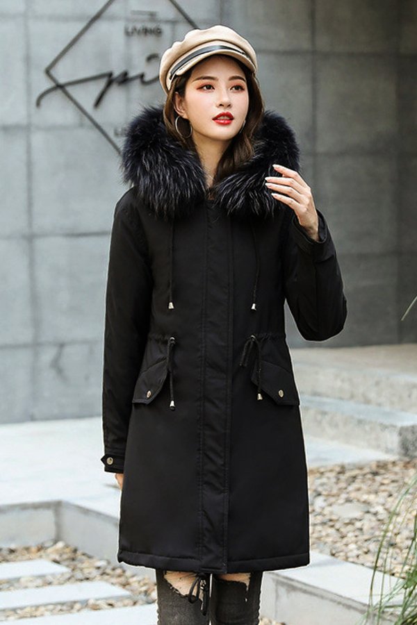 Overcoat เสื้อโค้ทกันหนาวซับเฟอร์ขนนุ่มใส่ติดลบลุยหิมะ มีฮู้ดเฟอร์ถอดได้ (12391X)