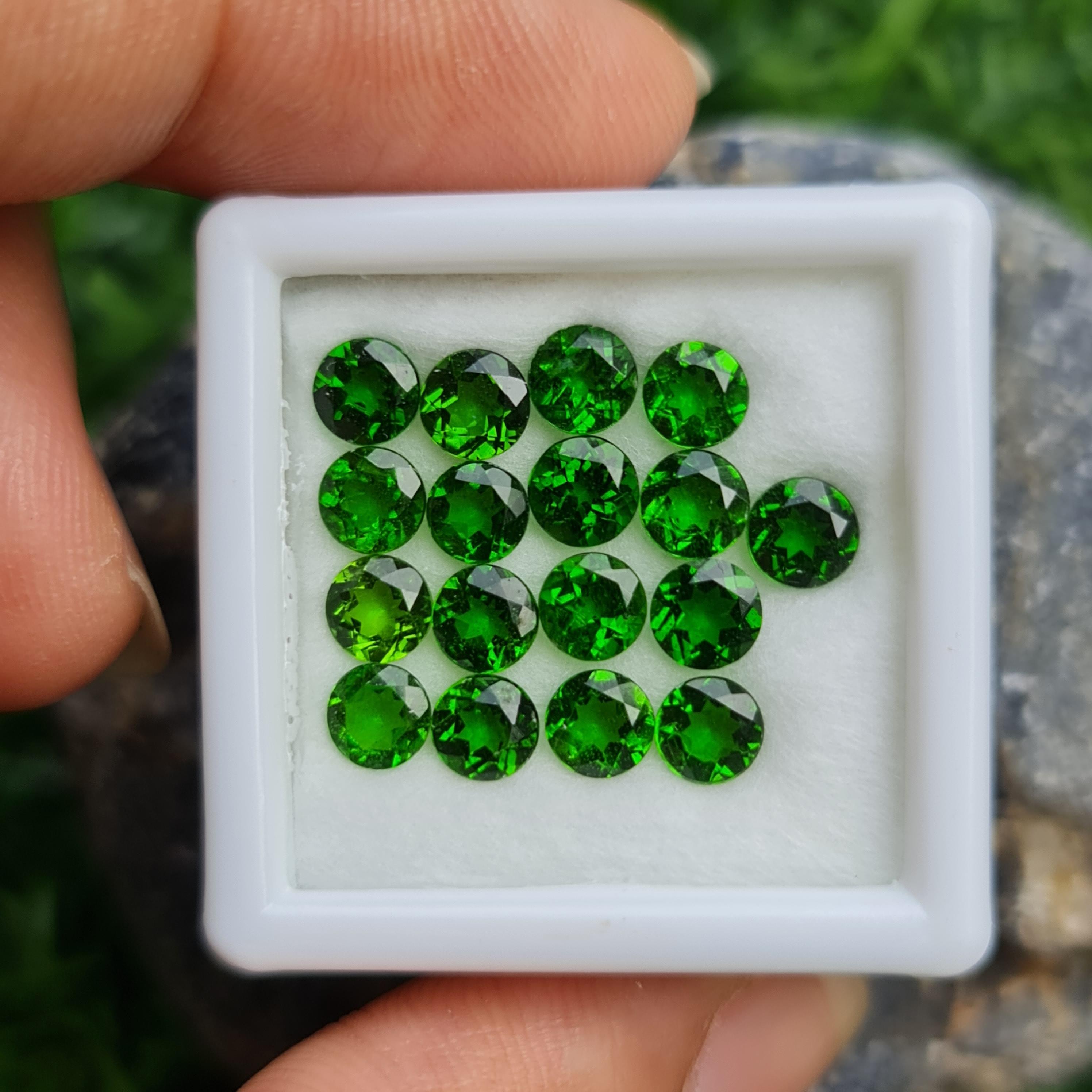 พลอย โครม ไดออพไซด์ Chrome Diopside 4.98 กะรัต (Cts.) 17 เม็ด พลอยแท้ อัญมณีมงคลประจําวันเกิด เครื่องประดับพลอย