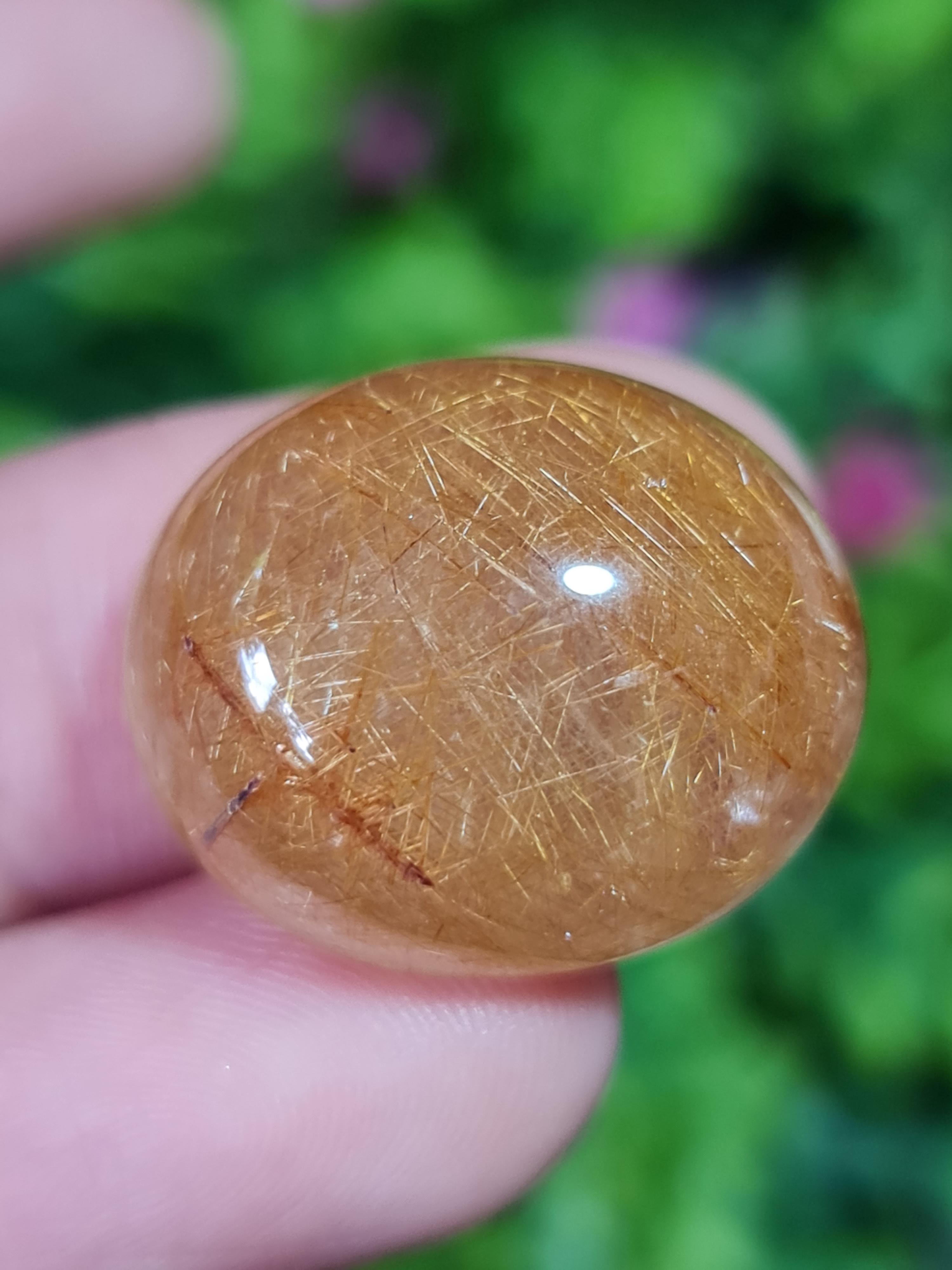 ไหมทอง ควอตซ์ Golden Rutilated Quartz 37.41 กะรัต Cts.พลอยแท้ อัญมณีมงคลประจําวันเกิด เครื่องประดับพลอย
