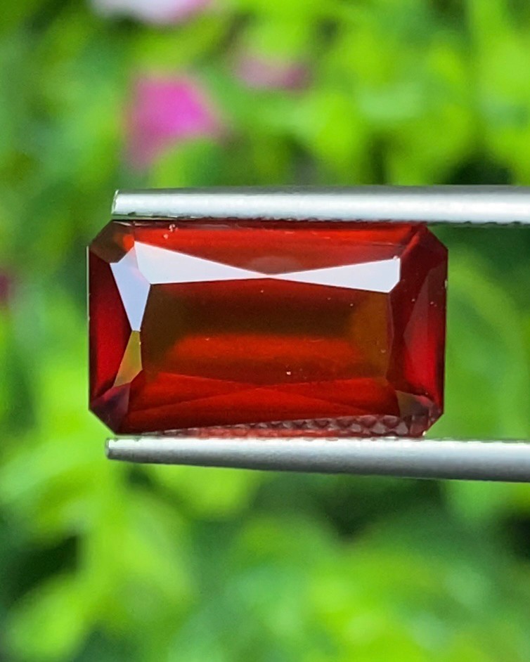 พลอย เฮลโซไนท์ การ์เน็ท Hessonite Garnet 5.96 กะรัต (Cts.) ดิบ Unheated พลอยแท้อัญมณีมงคล ประจําวันเกิด เครื่องประดับพลอย