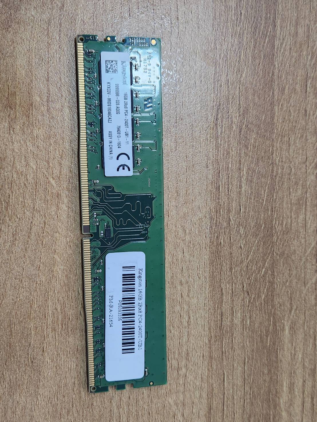 Ram PC Kingston 16GB 2Rx8 PC4-2400T-UB1