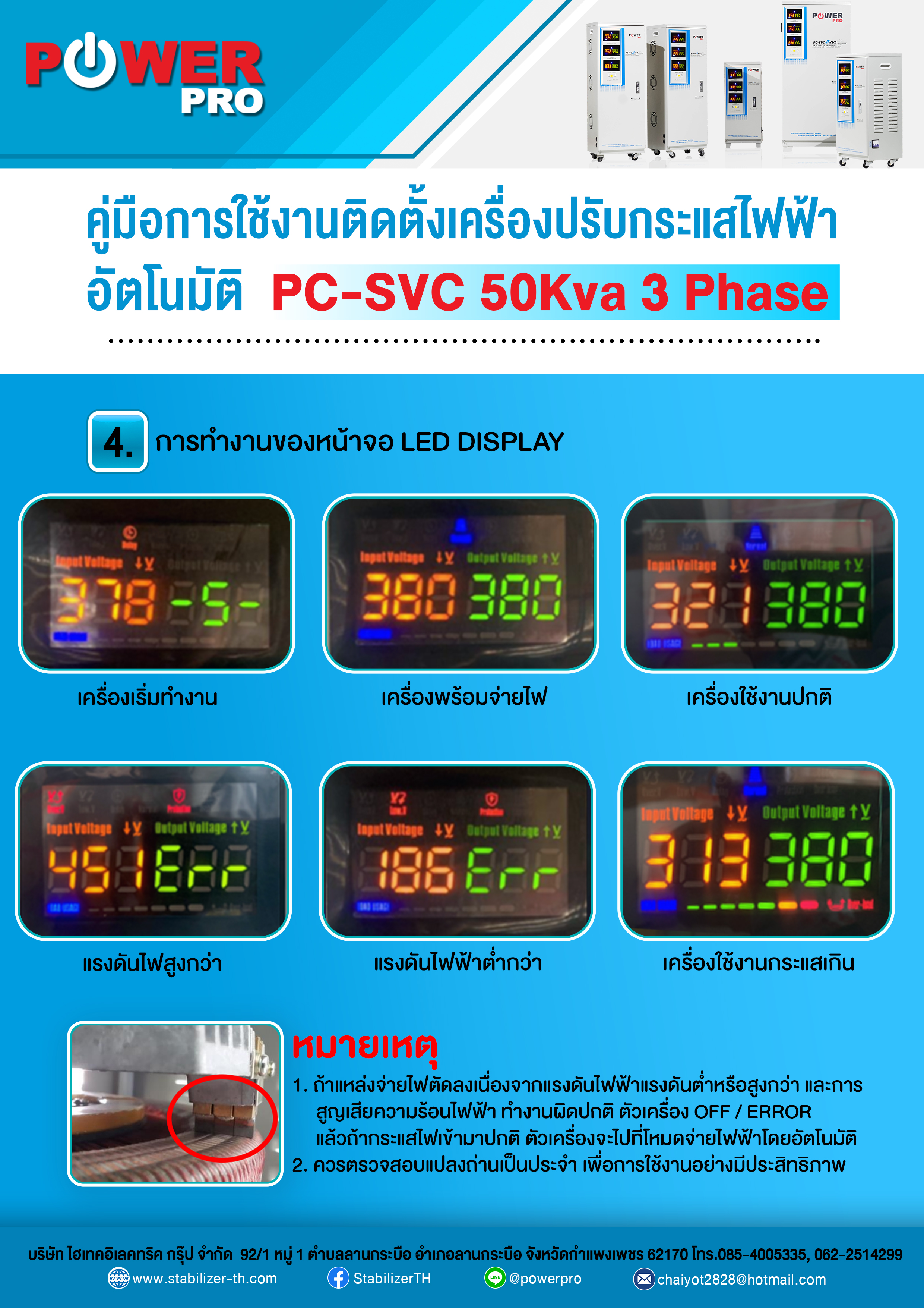 เครื่องรักษาระดับแรงดันไฟฟ้าอัตโนมัติ PC-SCV 50Kva 3เฟส