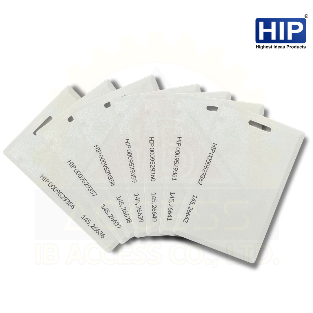 บัตรคีย์การ์ด Proximity Card แบบหนา 1.8 mm. ID 125KHz. ยี่ห้อ HIP (เรียงเลข)